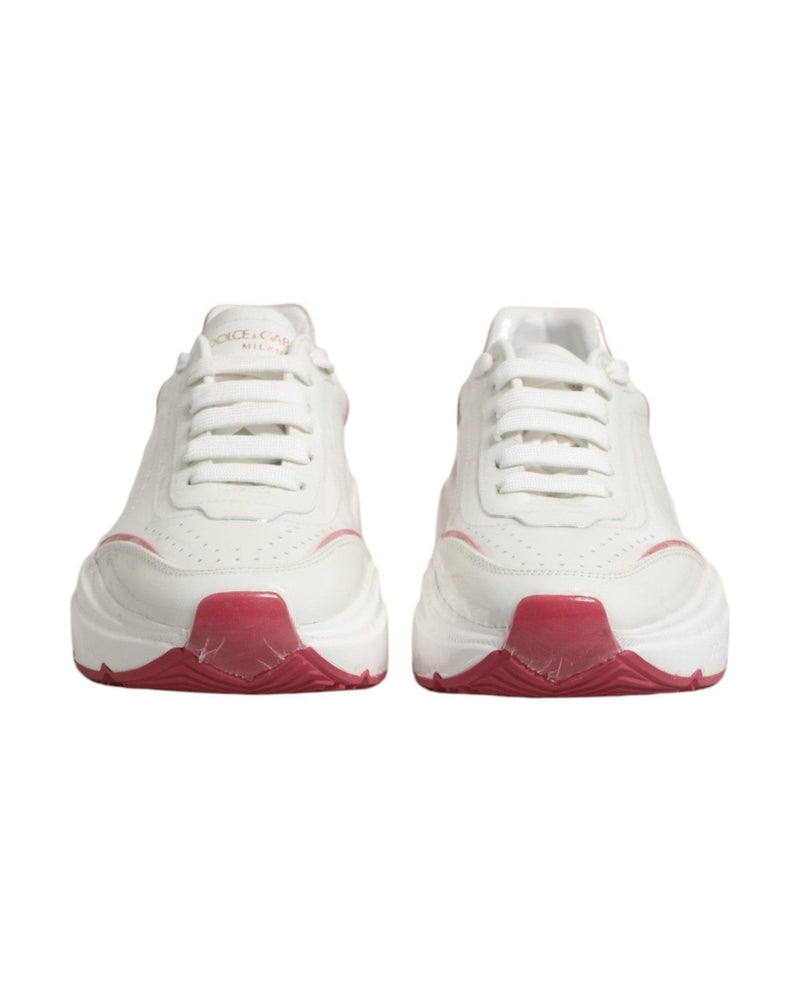 Dolce & Gabbana White Pink Daymaster Low Top Sneakers Shoes Glam Steals
