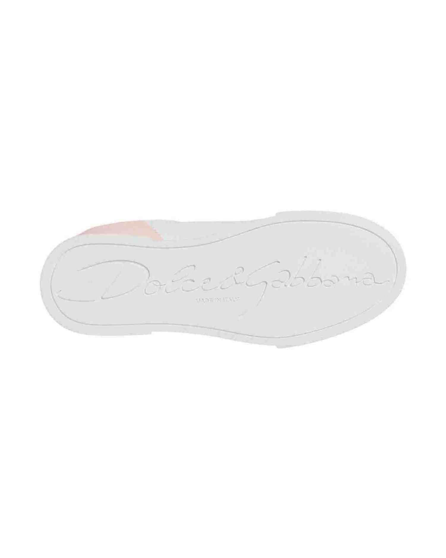 Dolce & Gabbana White Pink Portofino Low Top Sneakers Shoes Glam Steals