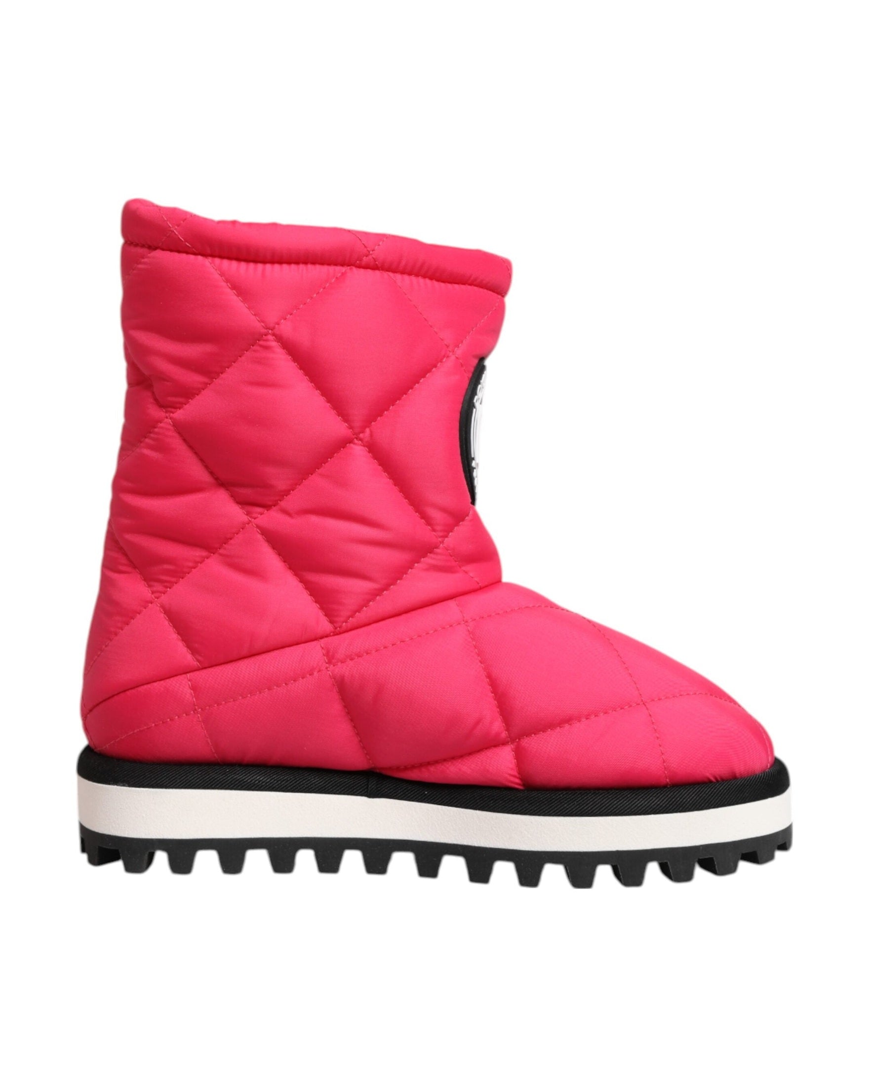 Dolce & Gabbana White Pink Viscose Padded Mid Calf Boots Shoes Glam Steals