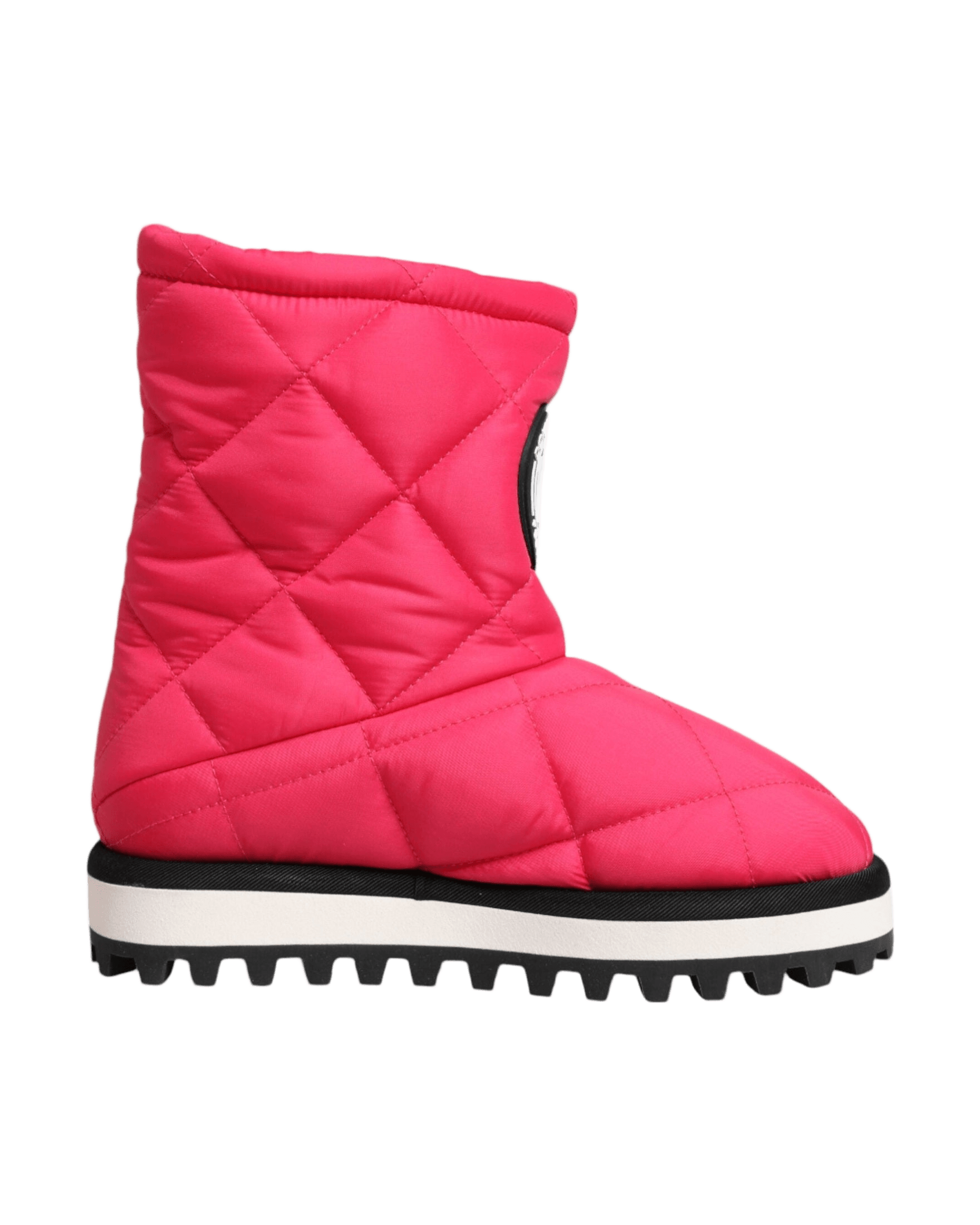 Dolce & Gabbana White Pink Viscose Padded Mid Calf Boots Shoes Glam Steals