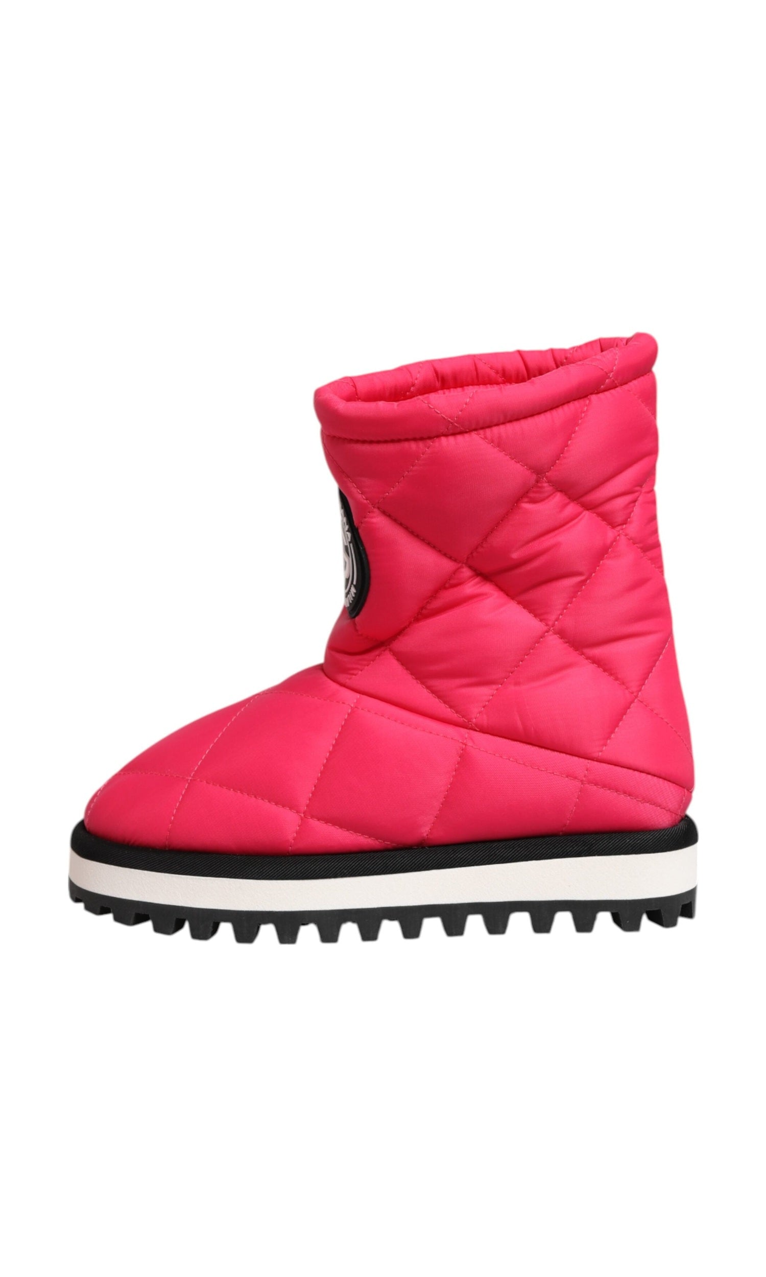 Dolce & Gabbana White Pink Viscose Padded Mid Calf Boots Shoes Glam Steals
