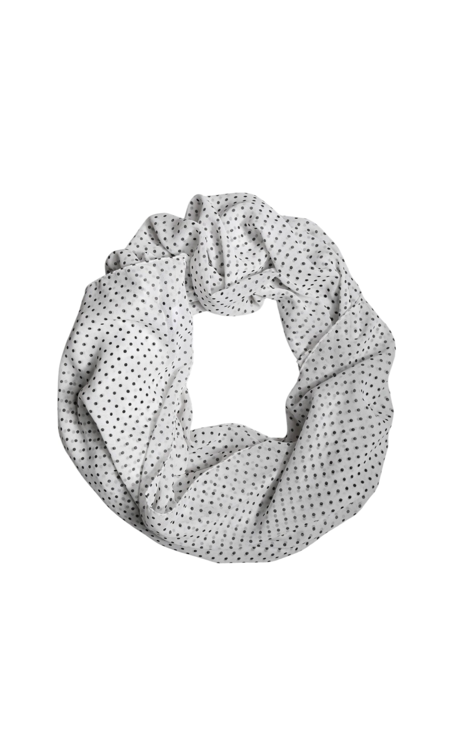 Dolce & Gabbana White Polyester Polka Dots Wrap Shawl Scarf Glam Steals