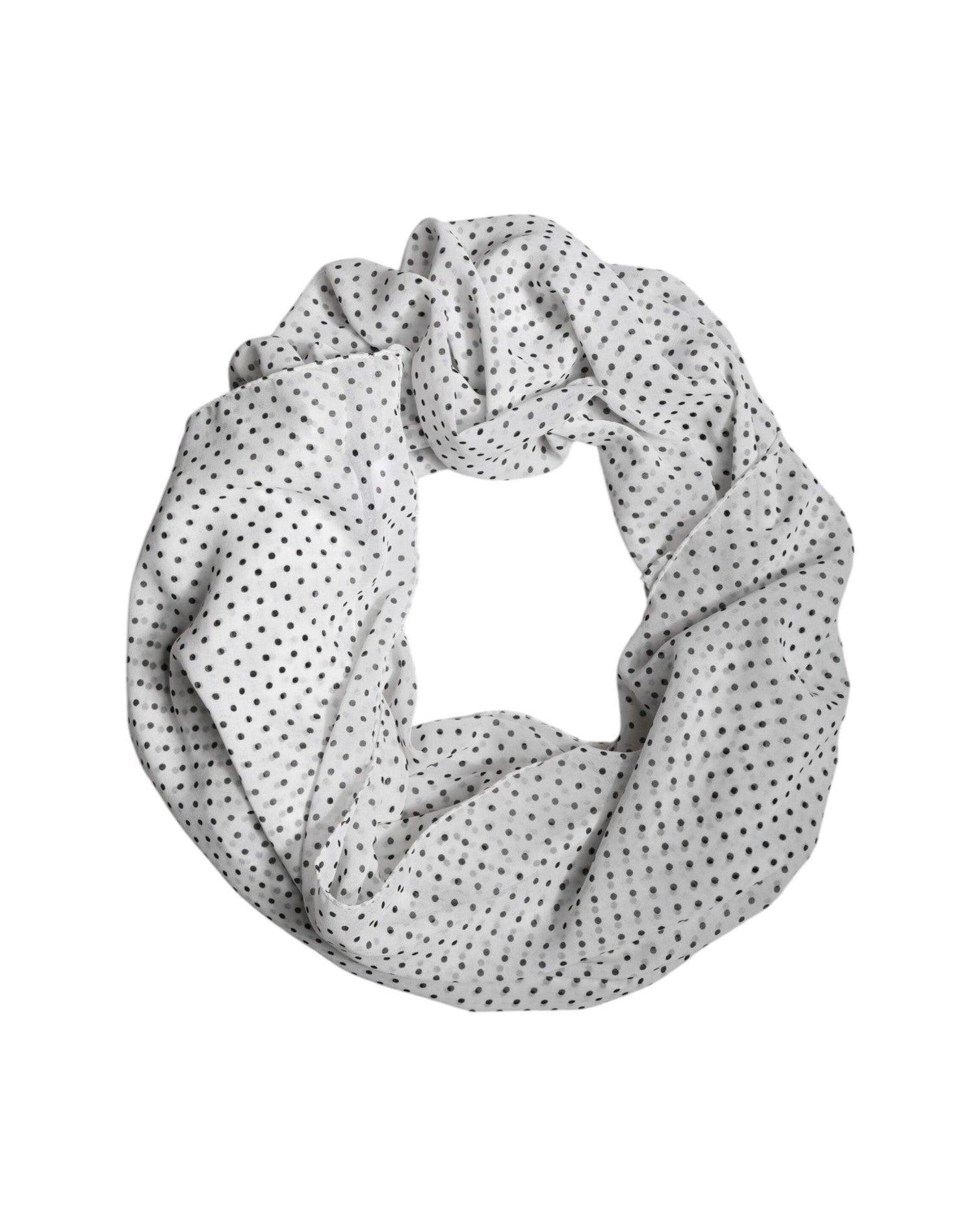 Dolce & Gabbana White Polyester Polka Dots Wrap Shawl Scarf Glam Steals