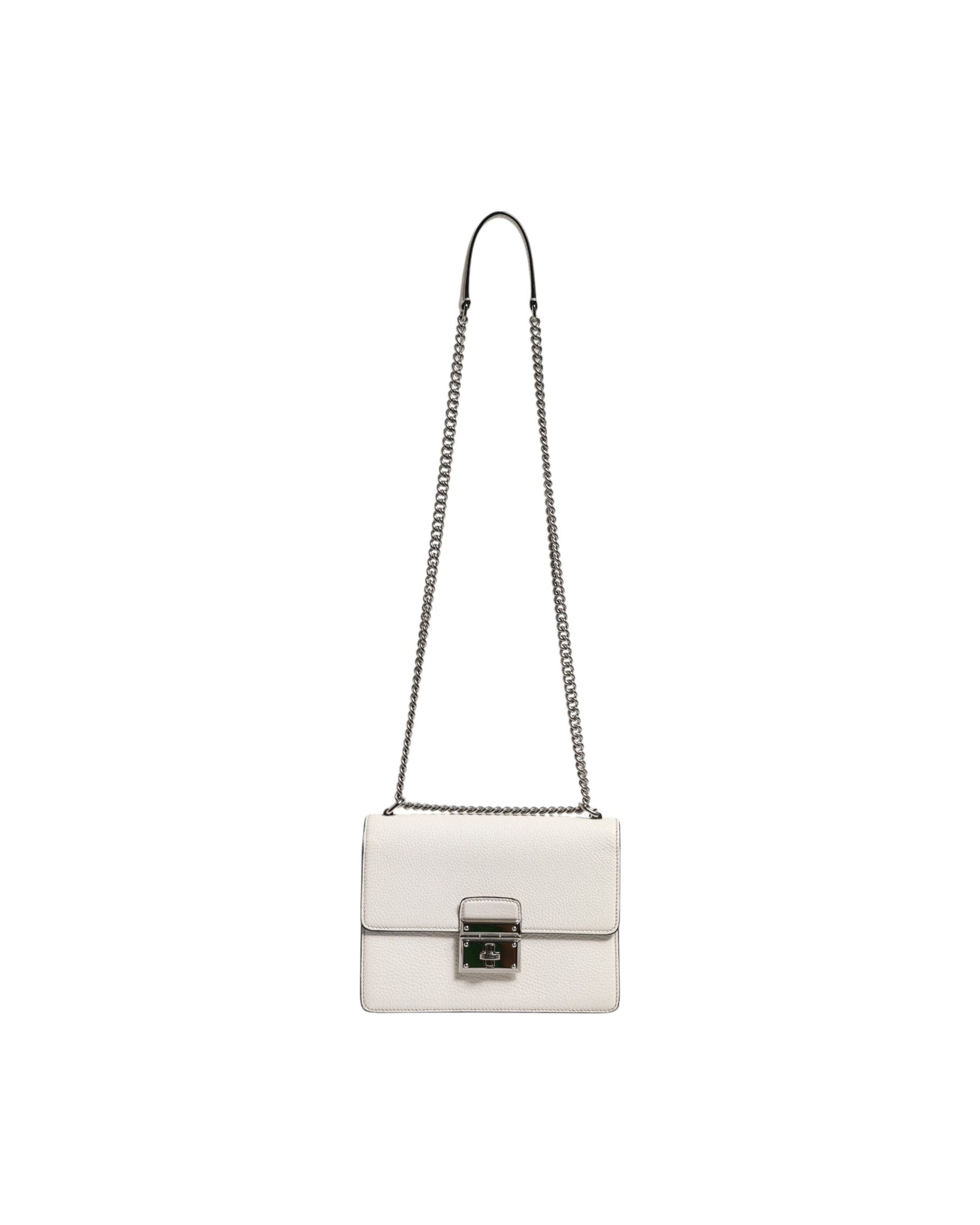 Dolce & Gabbana White Rosalia Small Calfskin Chain Shoulder Strap Bag Glam Steals