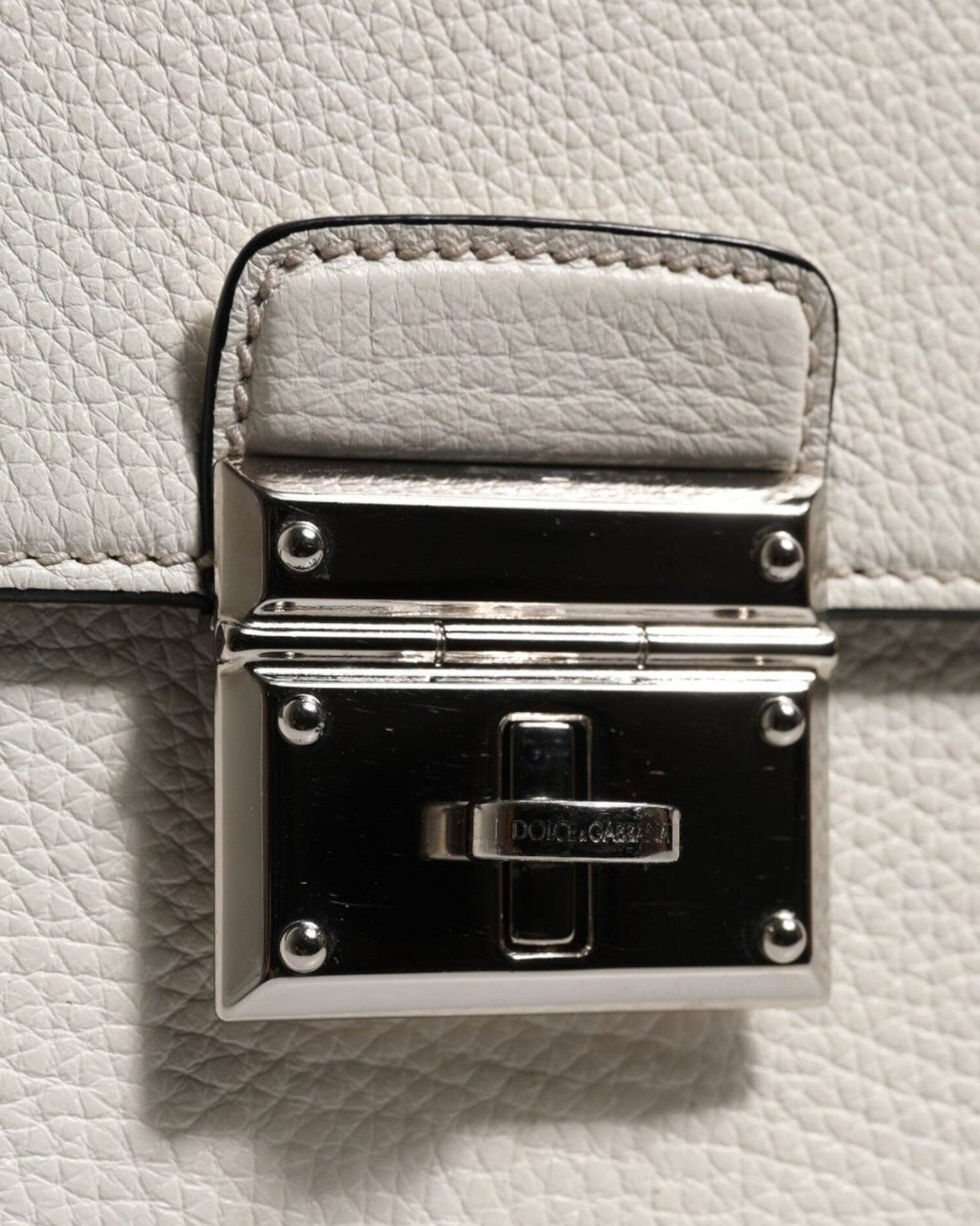 Dolce & Gabbana White Rosalia Small Calfskin Chain Shoulder Strap Bag Glam Steals