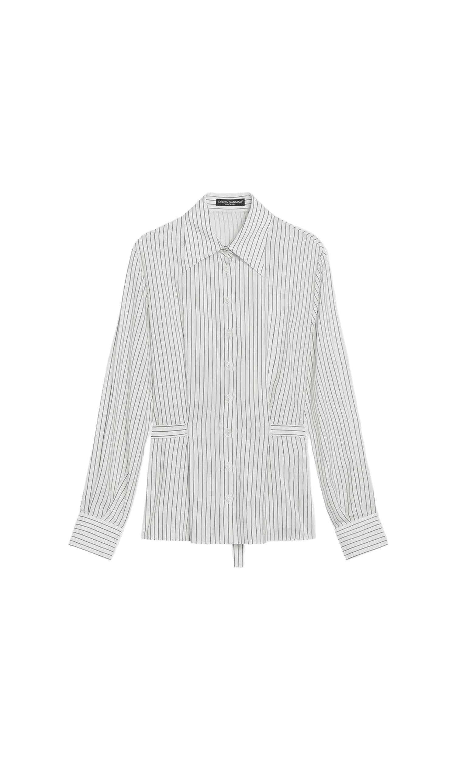 Dolce & Gabbana White Silk Pinstriped Shirt in Cotton Glam Steals