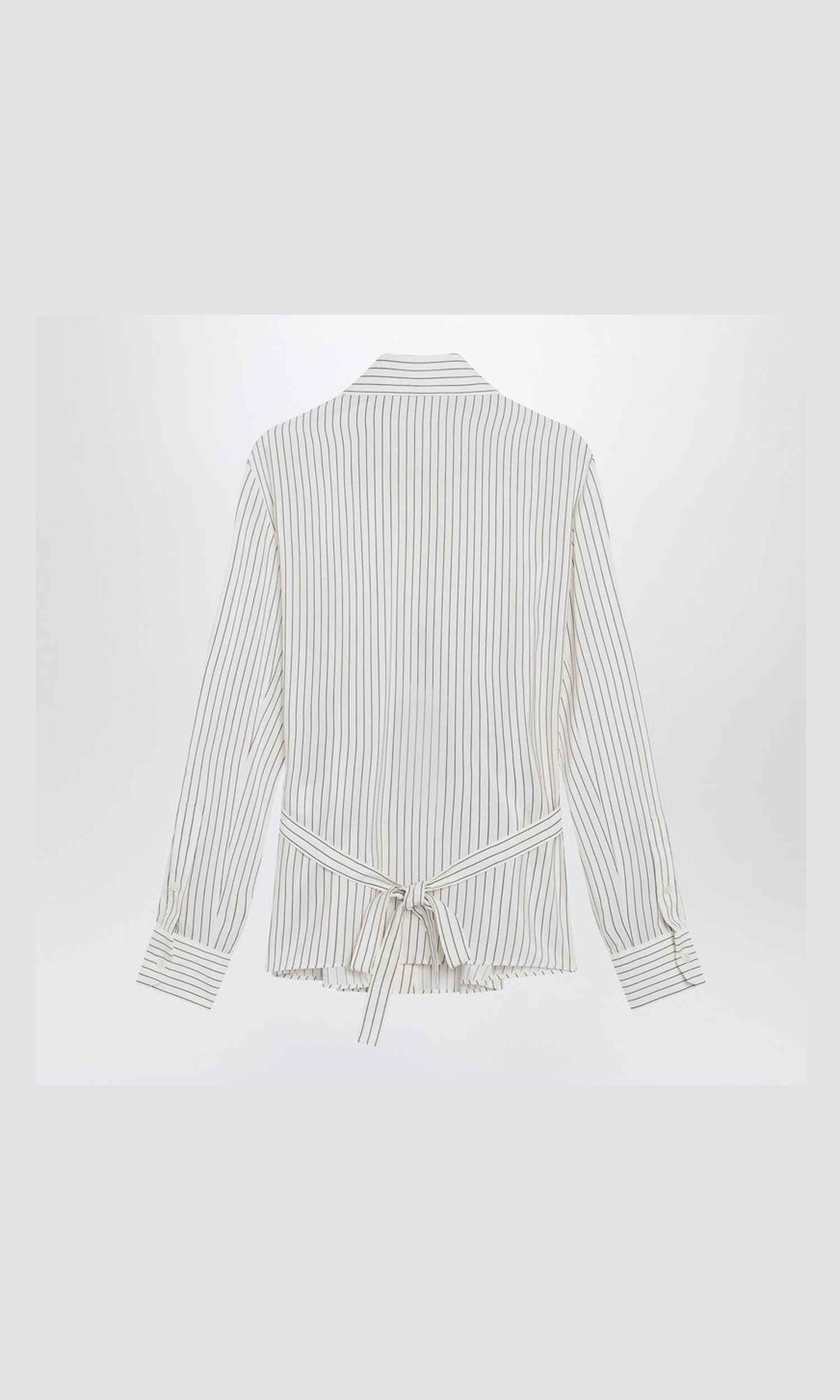Dolce & Gabbana White Silk Pinstriped Shirt in Cotton Glam Steals