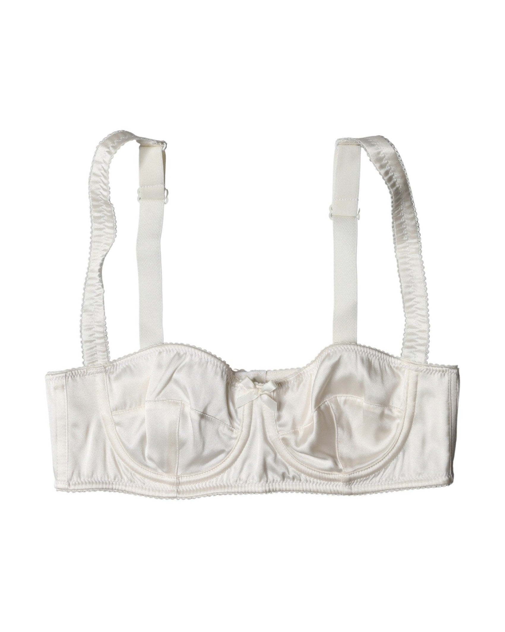 Dolce & Gabbana White Silk Satin Underwire Bra Glam Steals