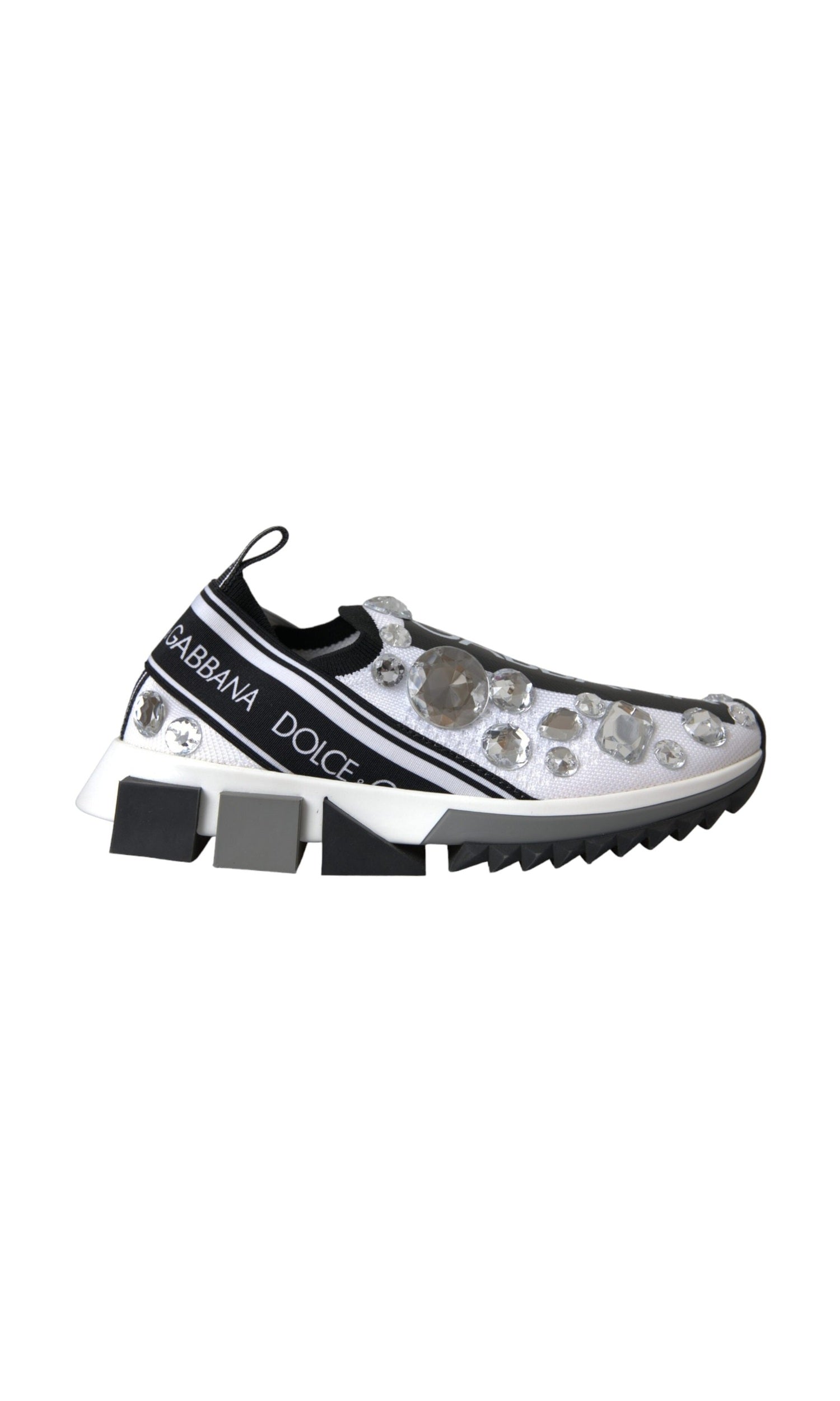Dolce & Gabbana White Sorrento Crystals Sneakers Shoes Glam Steals