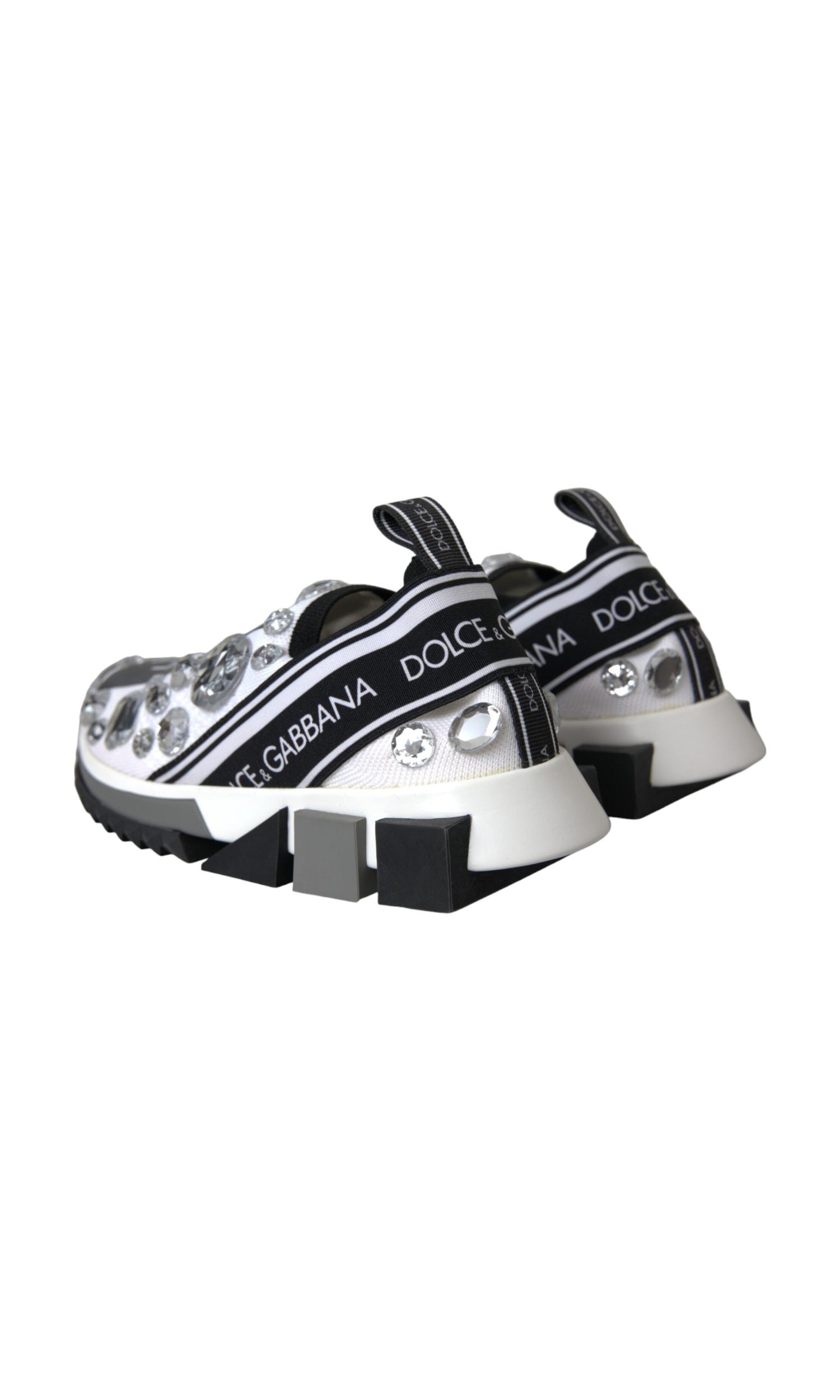Dolce & Gabbana White Sorrento Crystals Sneakers Shoes Glam Steals