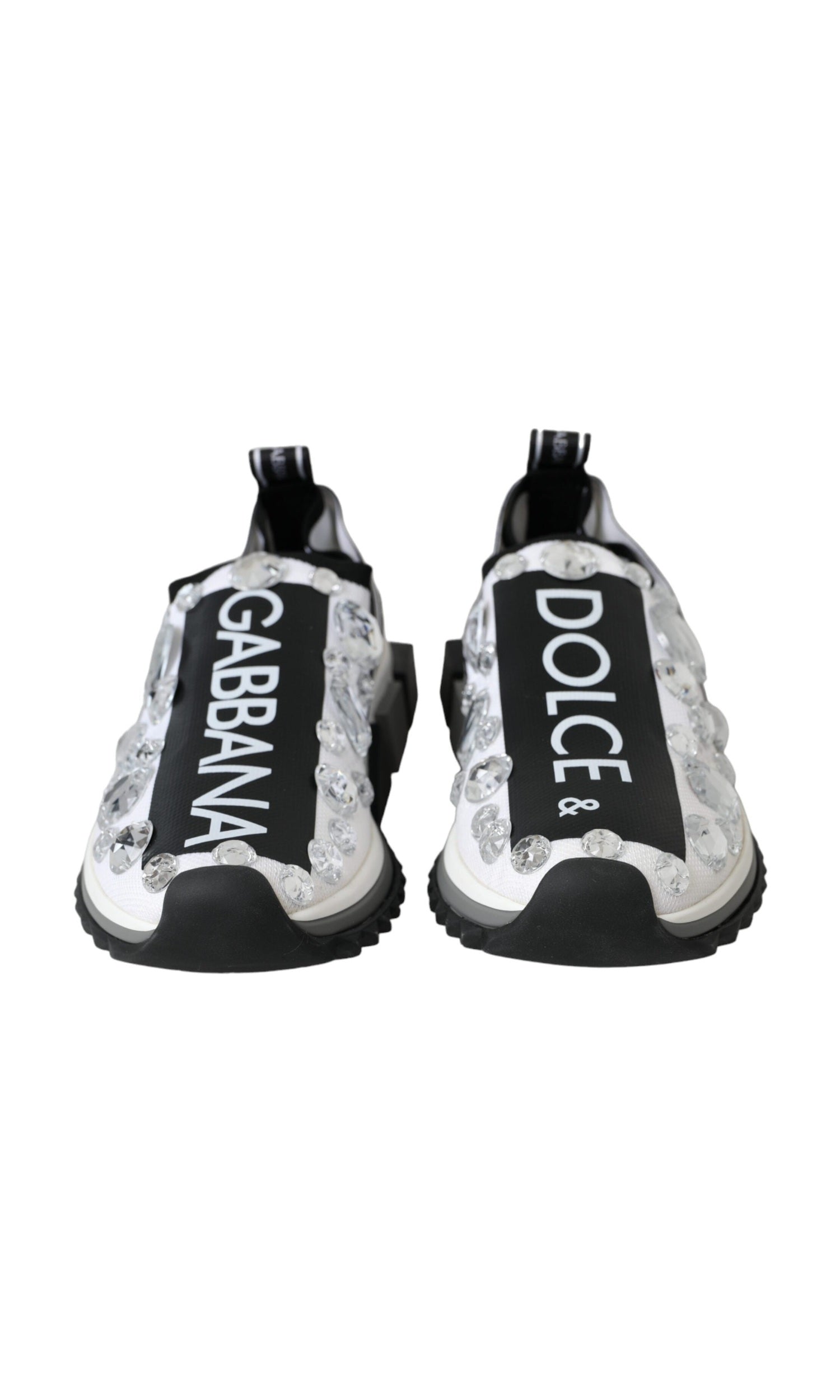 Dolce & Gabbana White Sorrento Crystals Sneakers Shoes Glam Steals