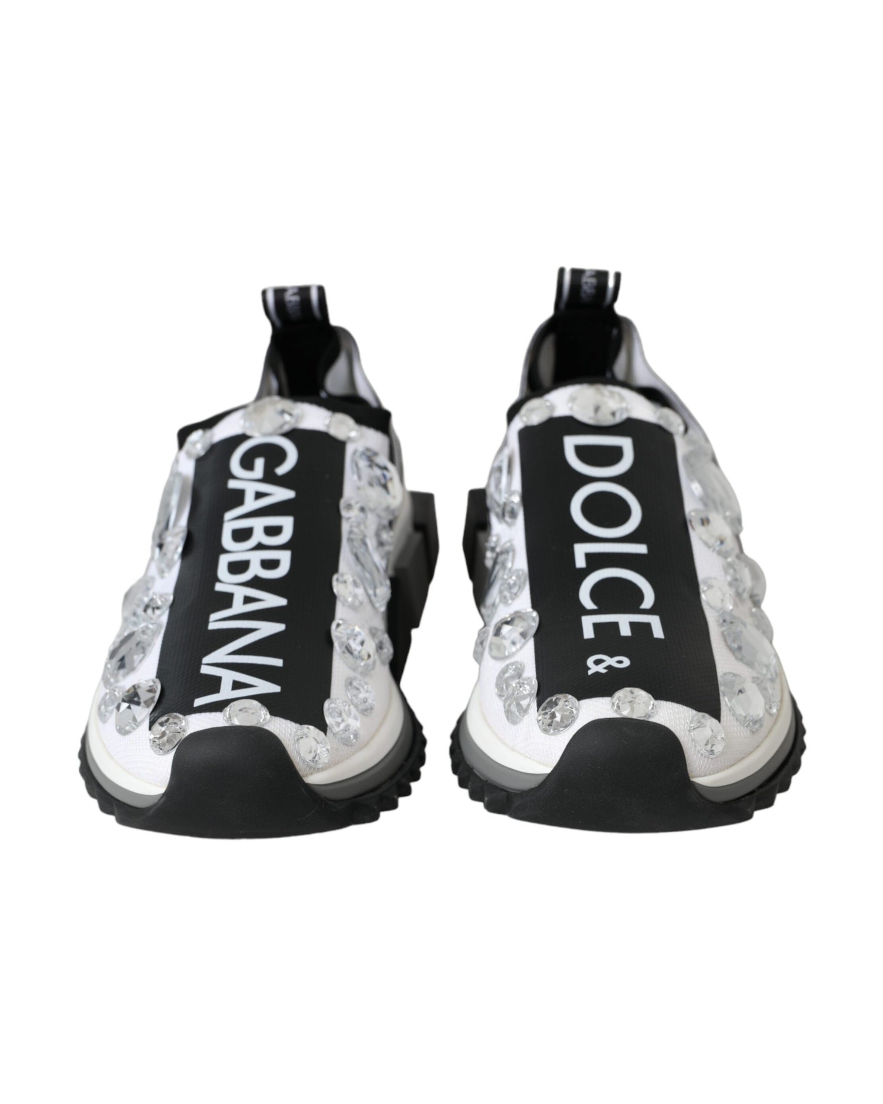 Dolce & Gabbana White Sorrento Crystals Sneakers Shoes Glam Steals