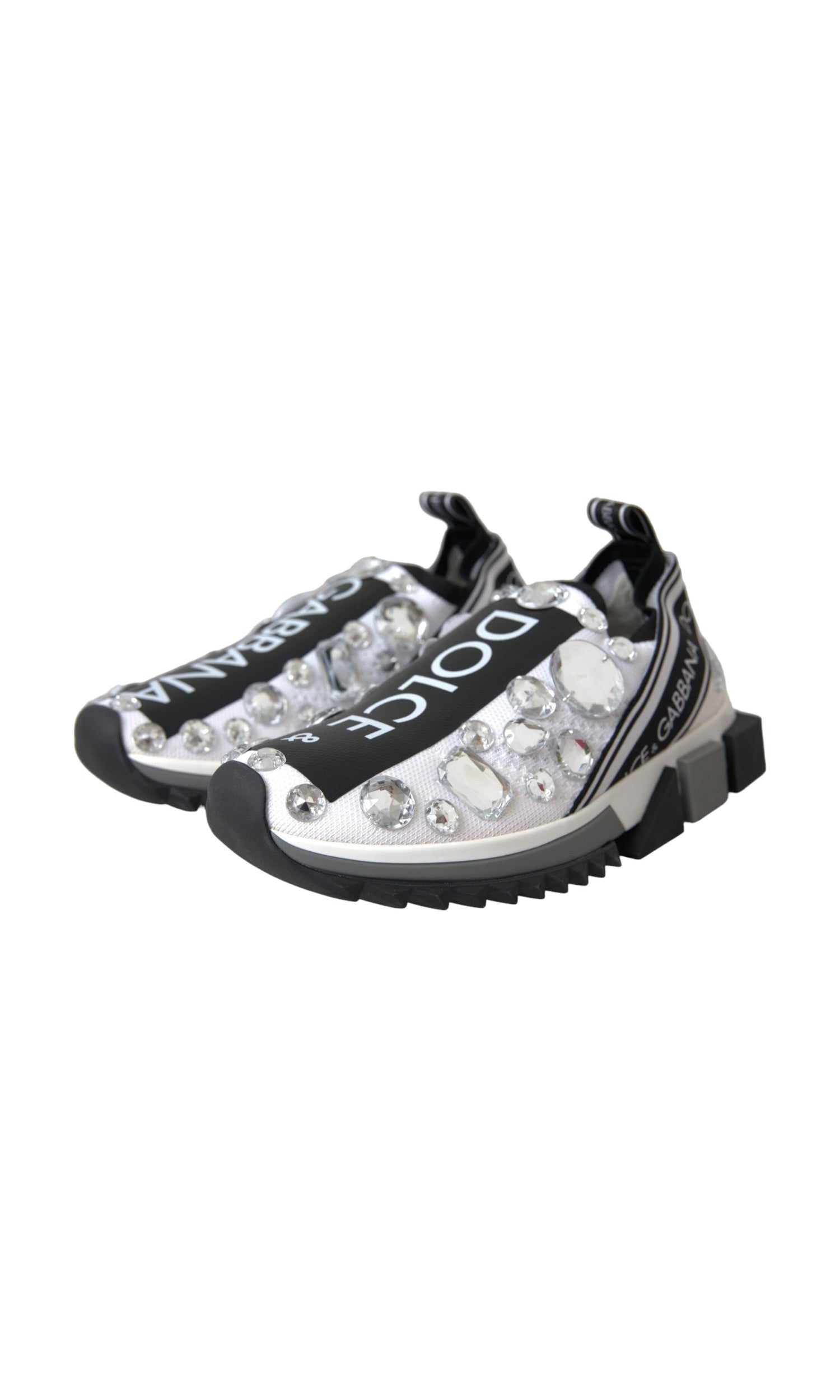 Dolce & Gabbana White Sorrento Crystals Sneakers Shoes Glam Steals