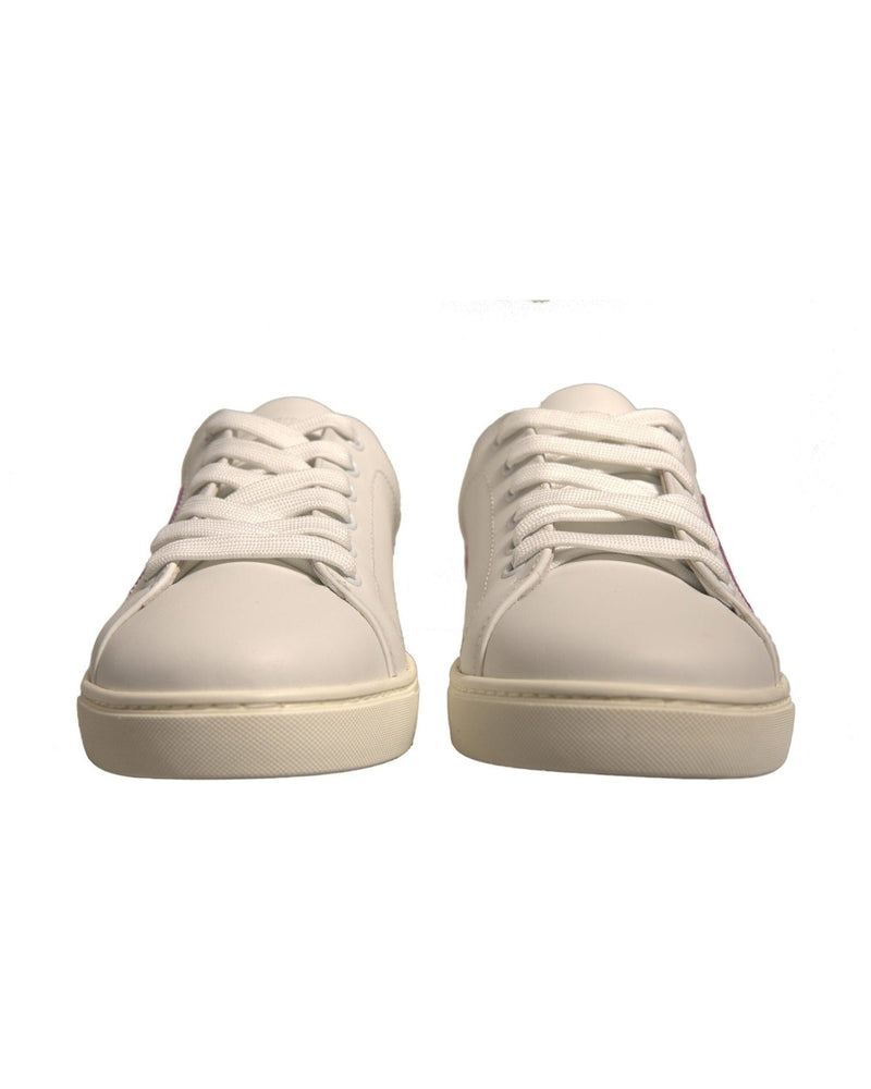 Dolce & Gabbana White Suede Leather Low Top Sneakers Shoes Glam Steals