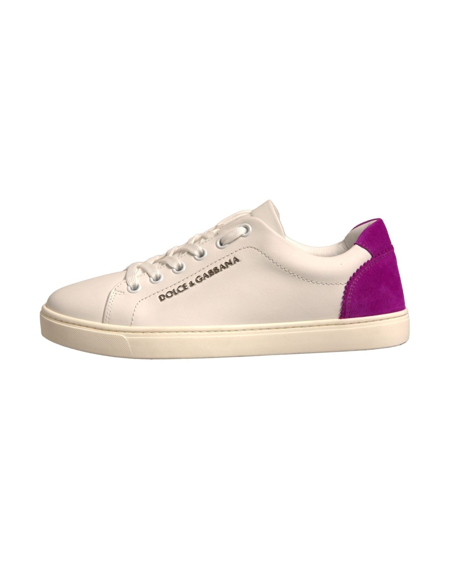 Dolce & Gabbana White Suede Leather Low Top Sneakers Shoes Glam Steals