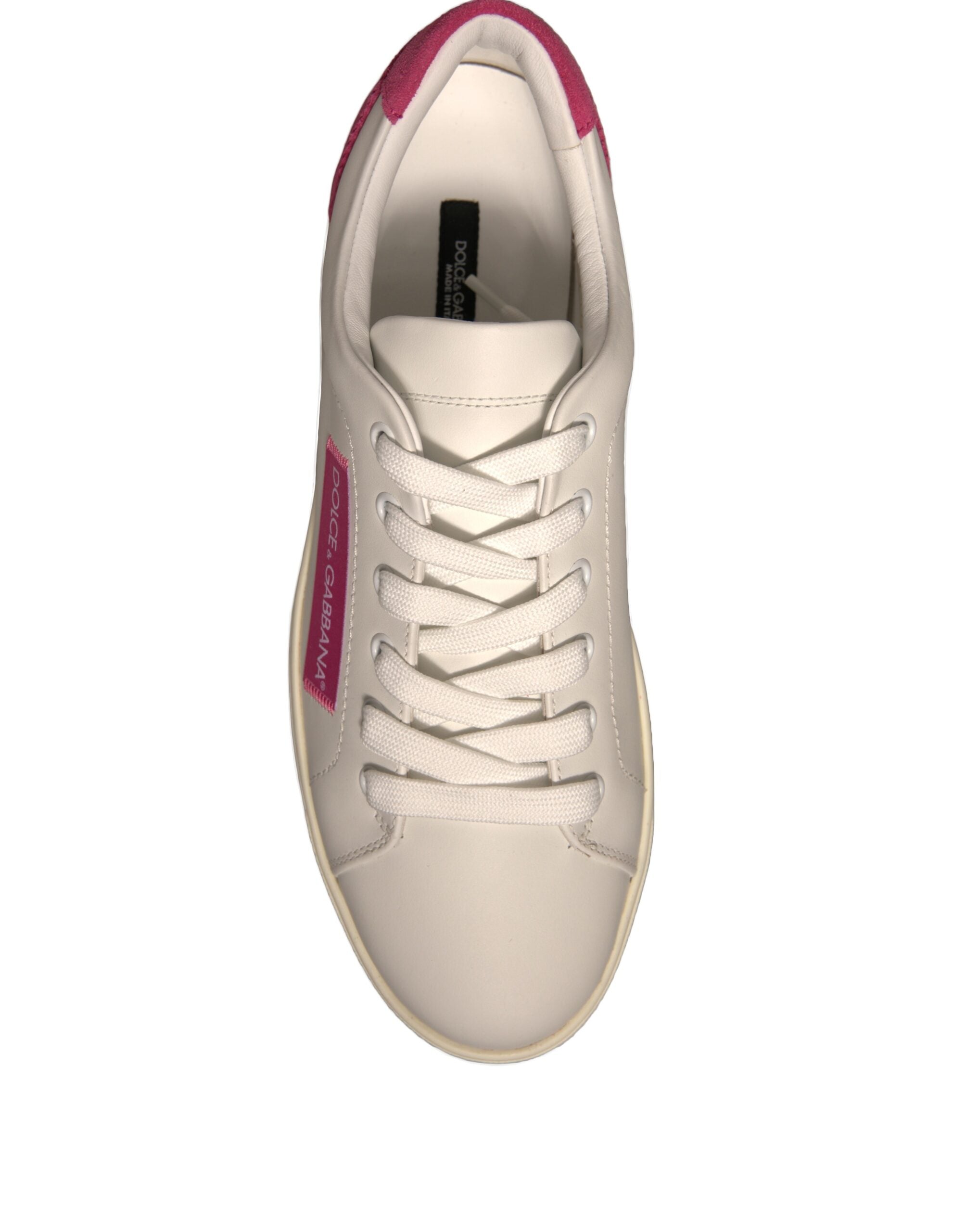 Dolce & Gabbana White Suede Leather Low Top Sneakers Shoes Glam Steals