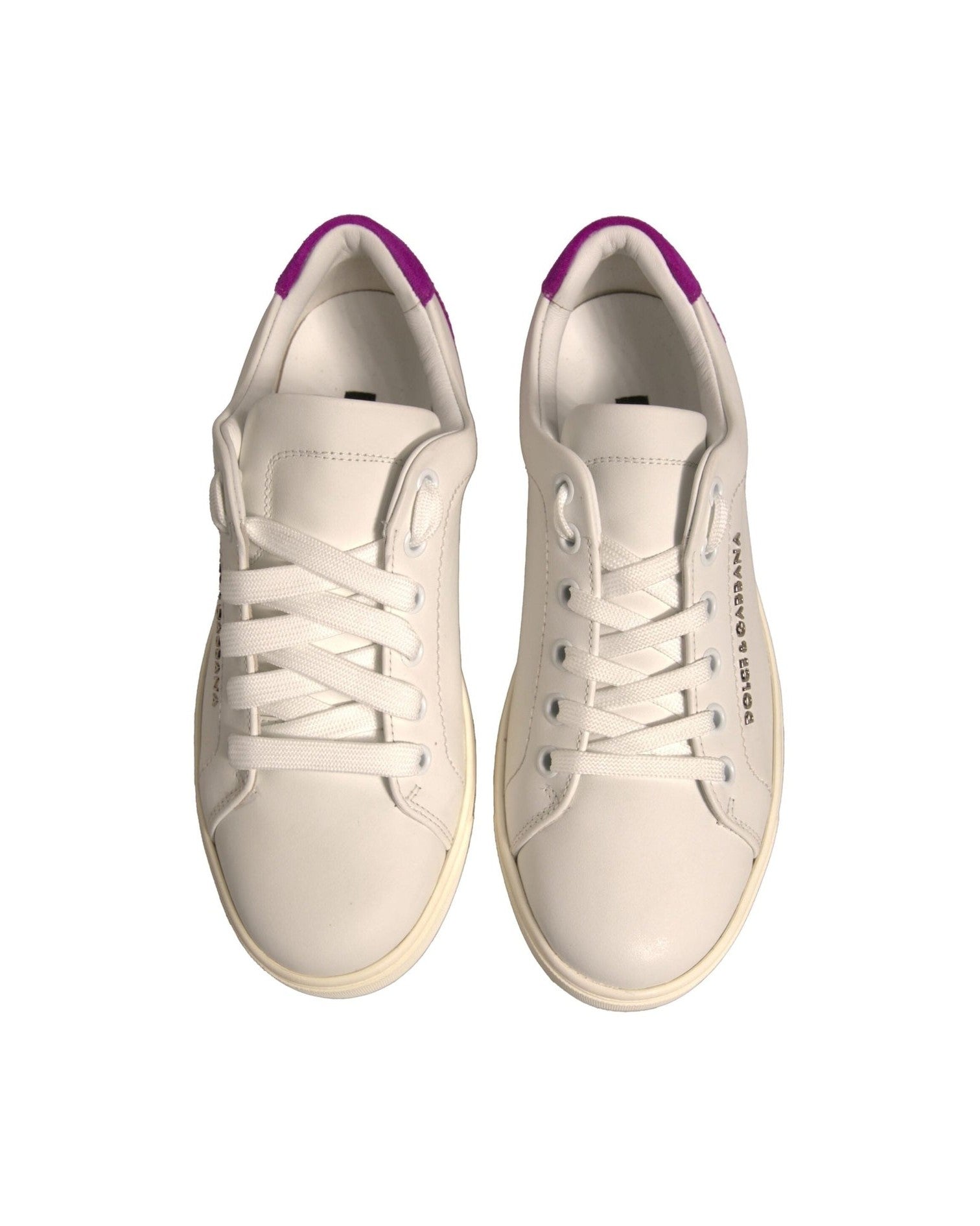 Dolce & Gabbana White Suede Leather Low Top Sneakers Shoes Glam Steals