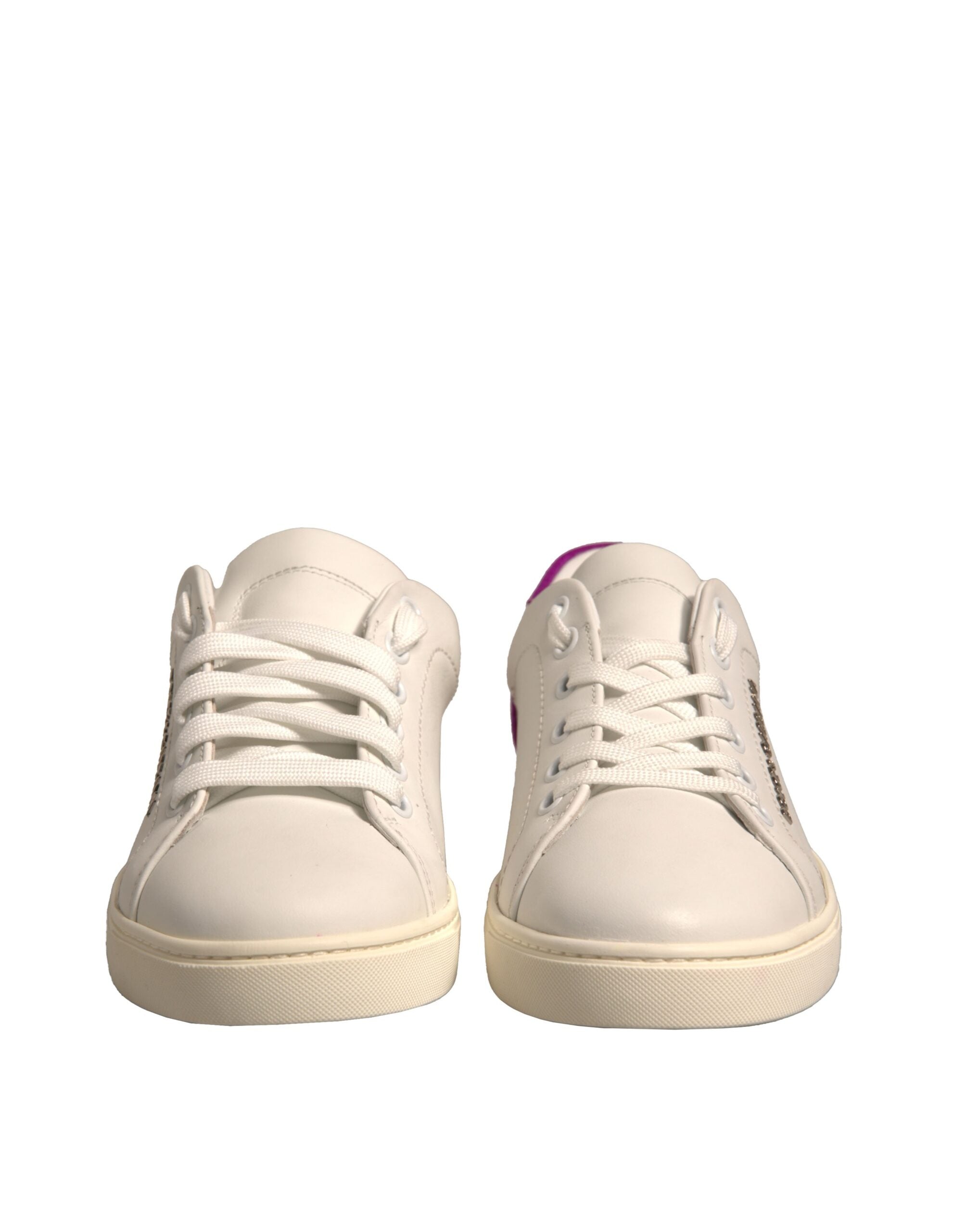 Dolce & Gabbana White Suede Leather Low Top Sneakers Shoes Glam Steals