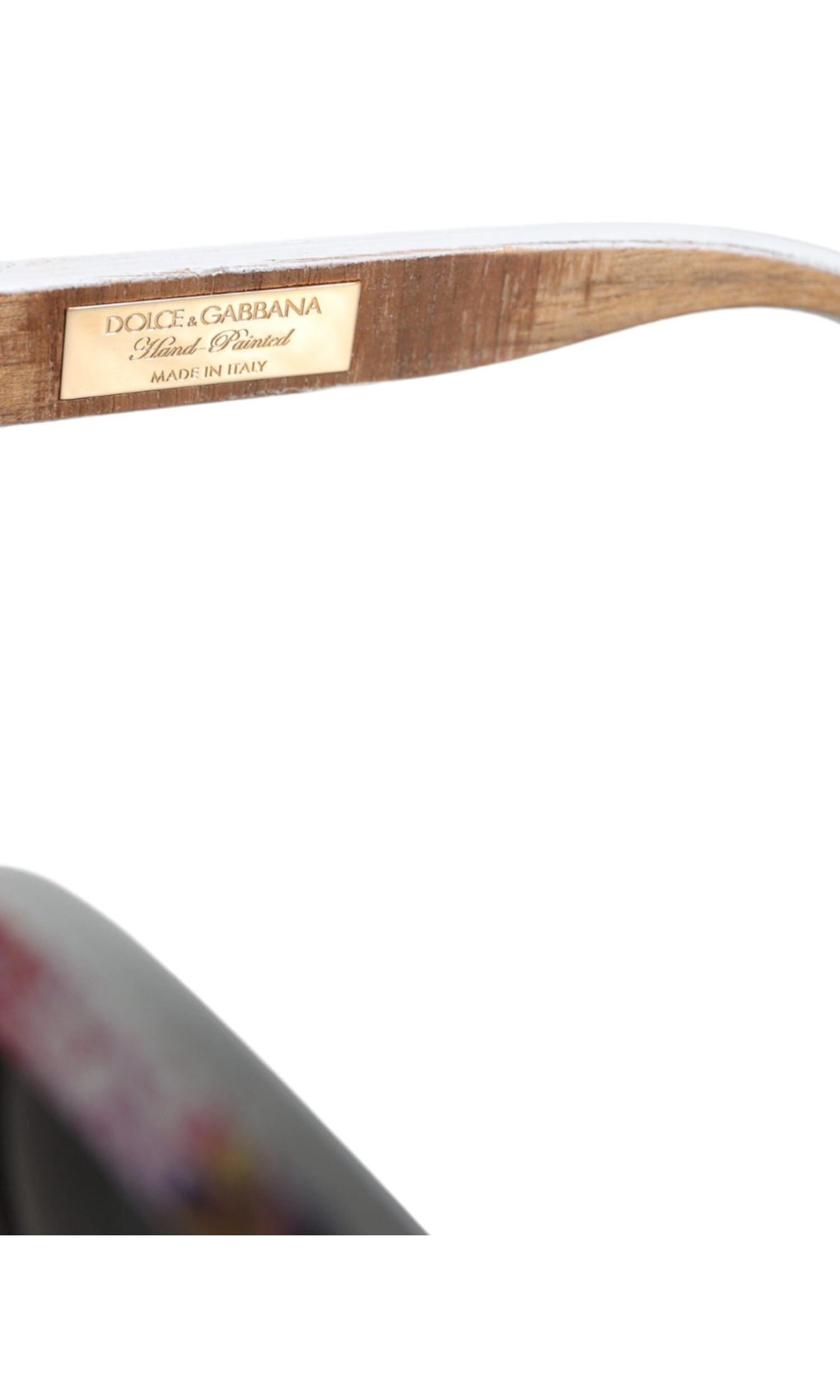 Dolce & Gabbana Wood Crystal Brass Frame Floral Hand Paint Multicolor Sunglasses Glam Steals