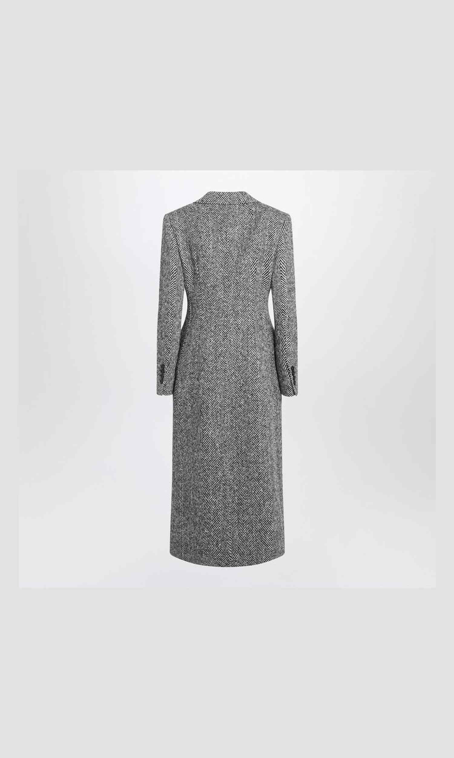 Dolce & Gabbana Wool Single Breasted Chevron Coat Glam Steals