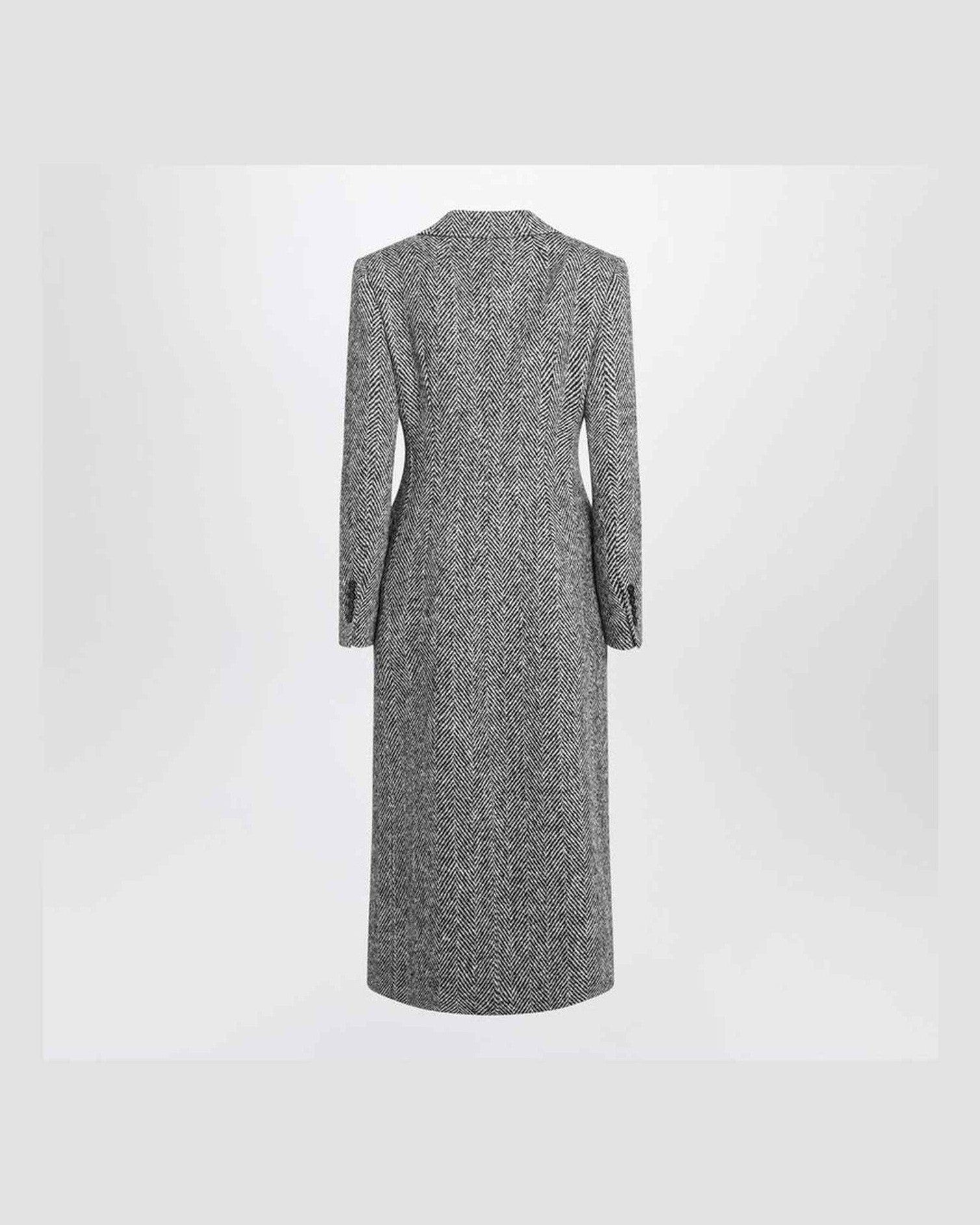 Dolce & Gabbana Wool Single Breasted Chevron Coat Glam Steals