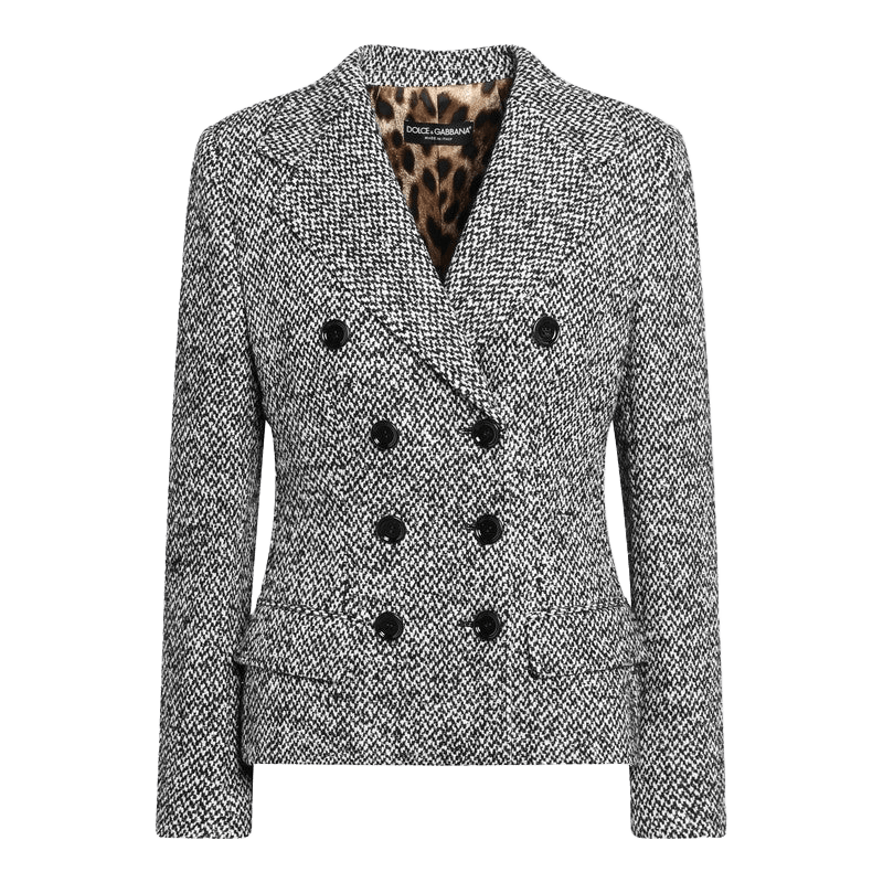 Dolce & Gabbana Wool Single Breasted Speckled Blend Jacket Glam Steals