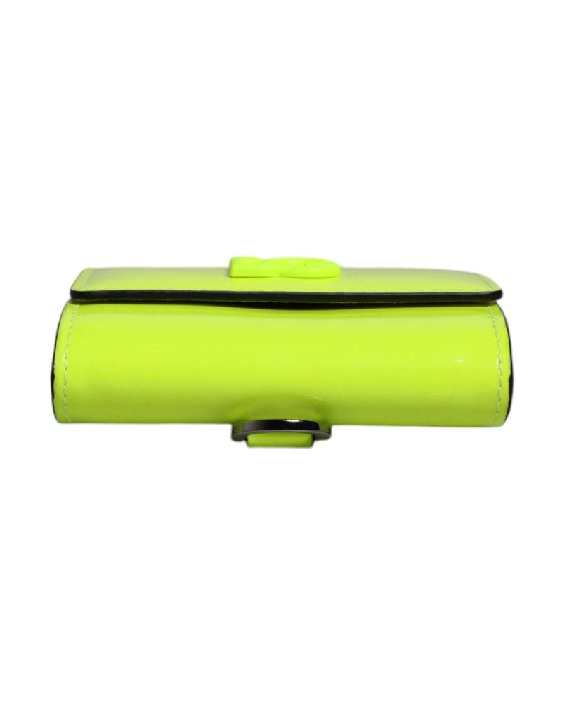 Dolce & Gabbana Bifold Dg Logo Neck Strap Cardholder Yellow Green Wallet Glam Steals