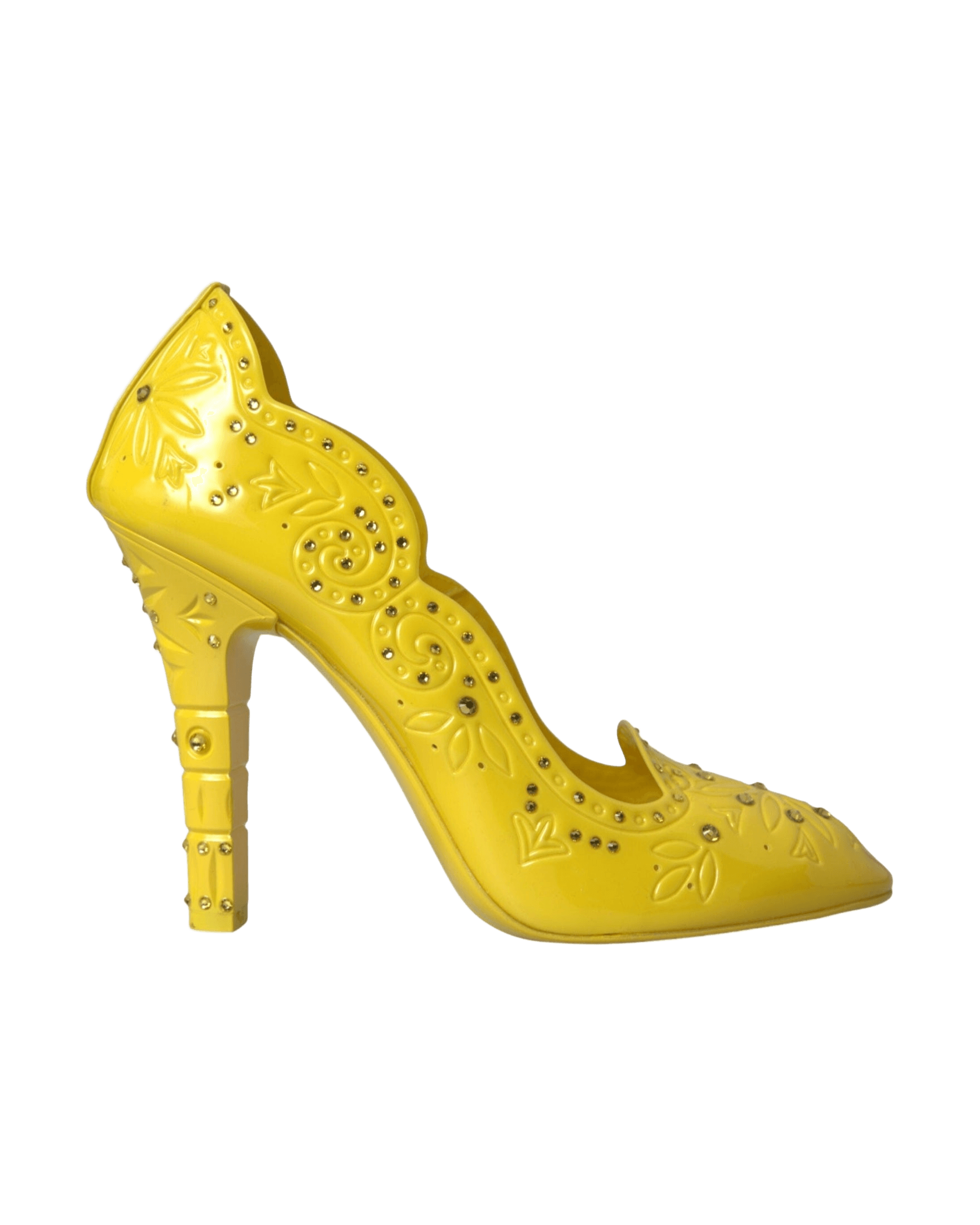 Dolce & Gabbana Yellow Crystal Cinderella Heels Pumps Shoes Glam Steals