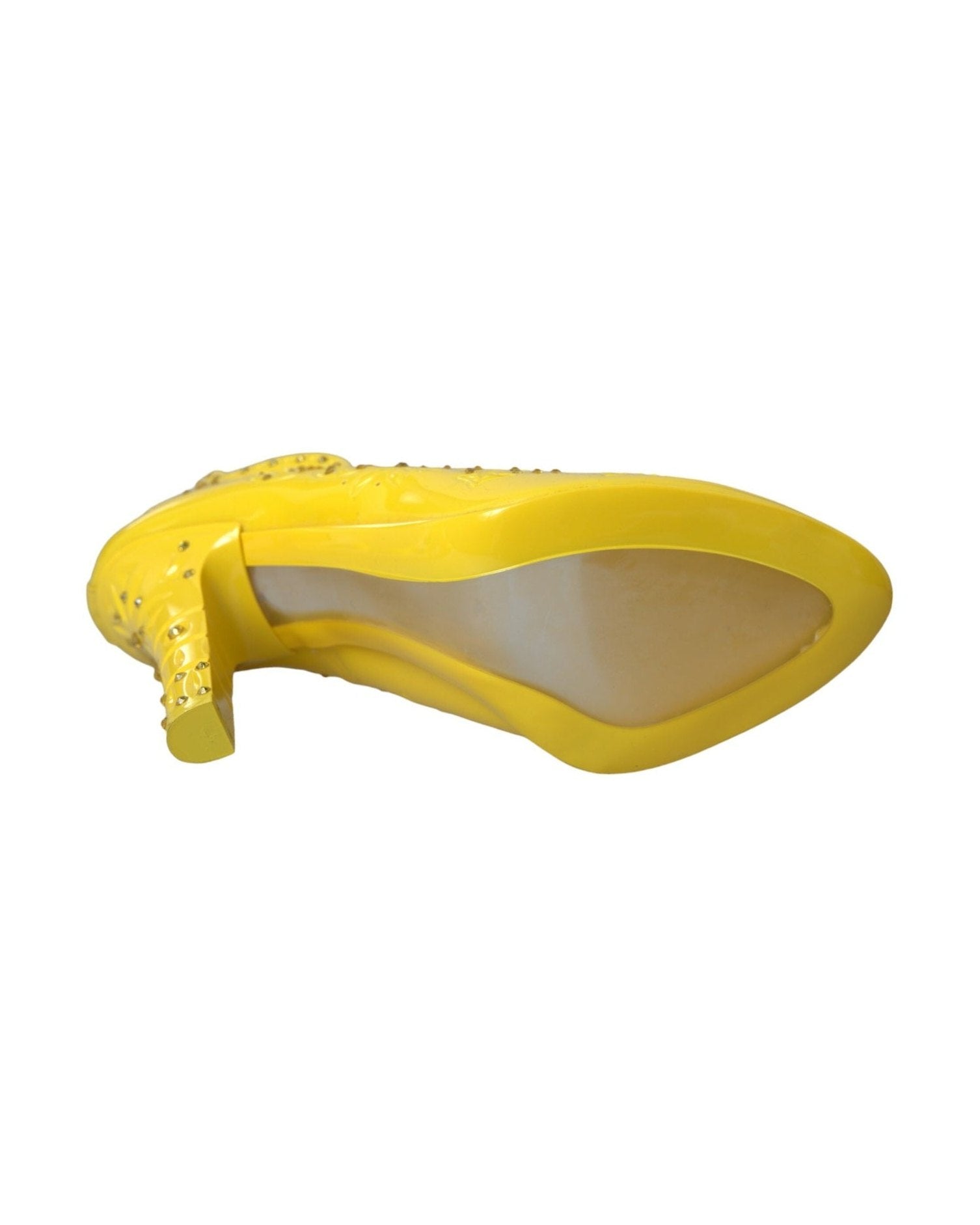 Dolce & Gabbana Yellow Crystal Cinderella Heels Pumps Shoes Glam Steals