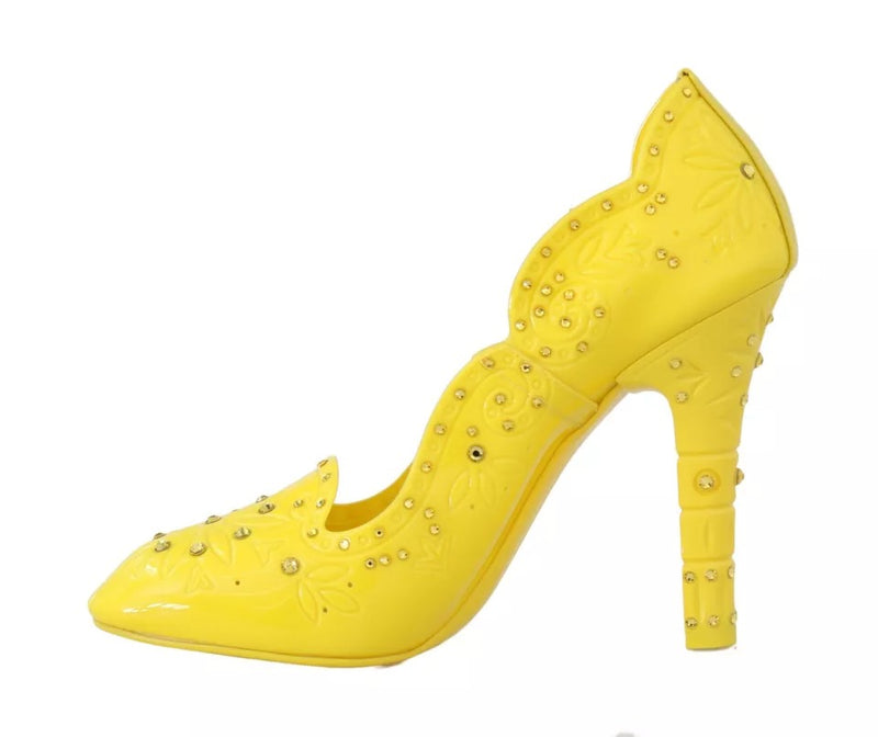 Dolce & Gabbana Yellow Crystal Heels Cinderella Shoes Glam Steals