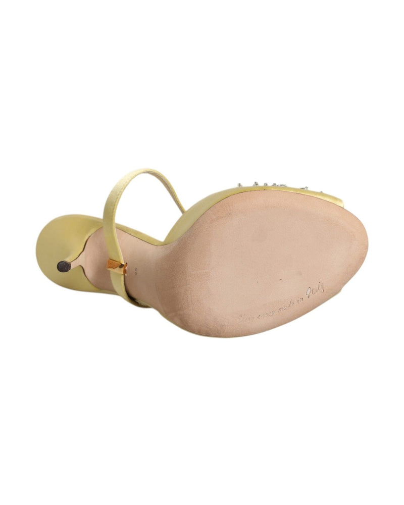 Dolce & Gabbana Yellow Crystal Slides Keira Sandals Shoes Heels