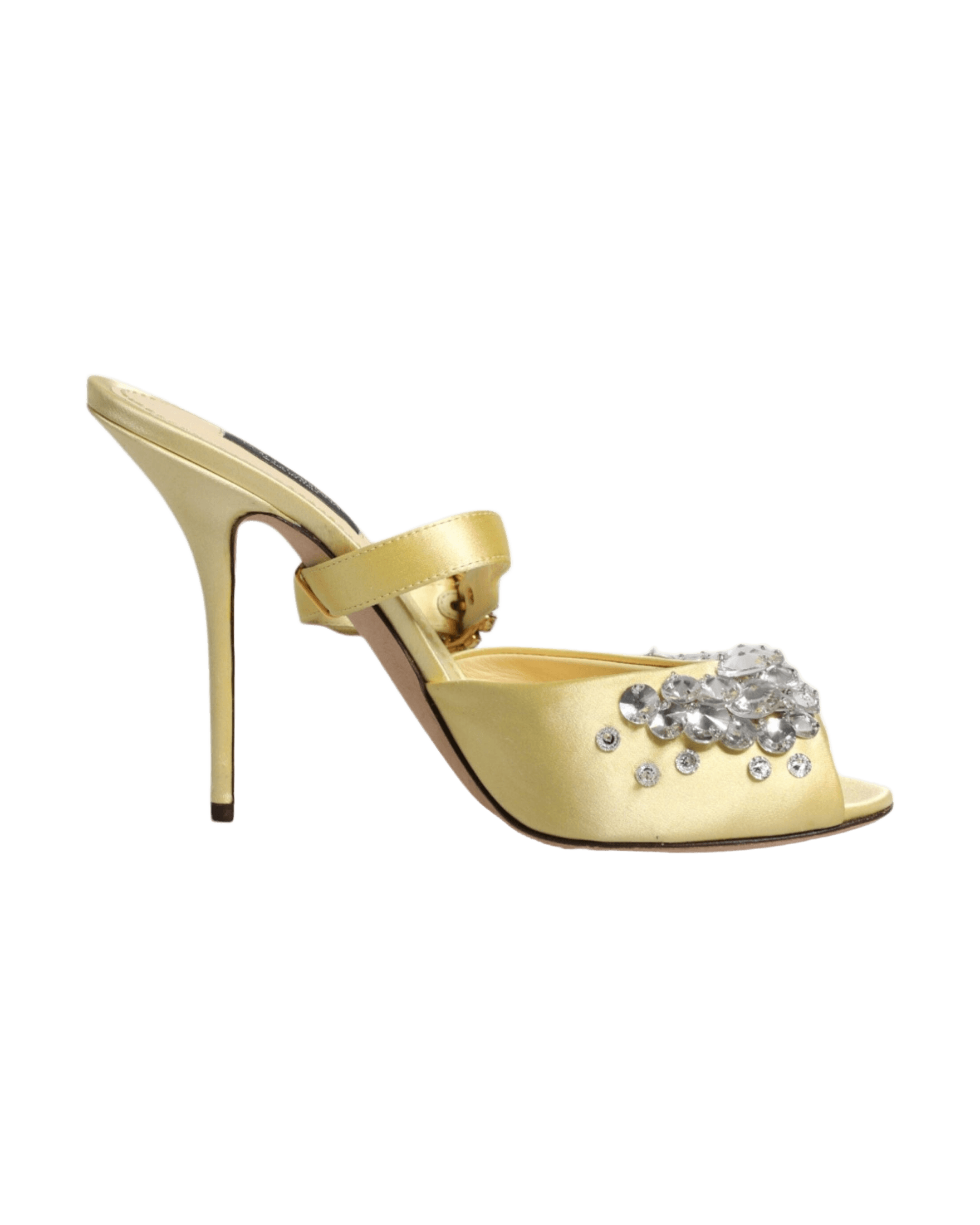 Dolce & Gabbana Yellow Crystal Slides Keira Sandals Shoes Glam Steals