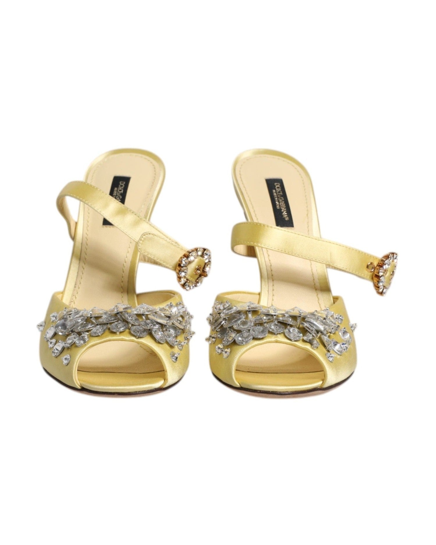 Dolce & Gabbana Yellow Crystal Slides Keira Sandals Shoes Glam Steals