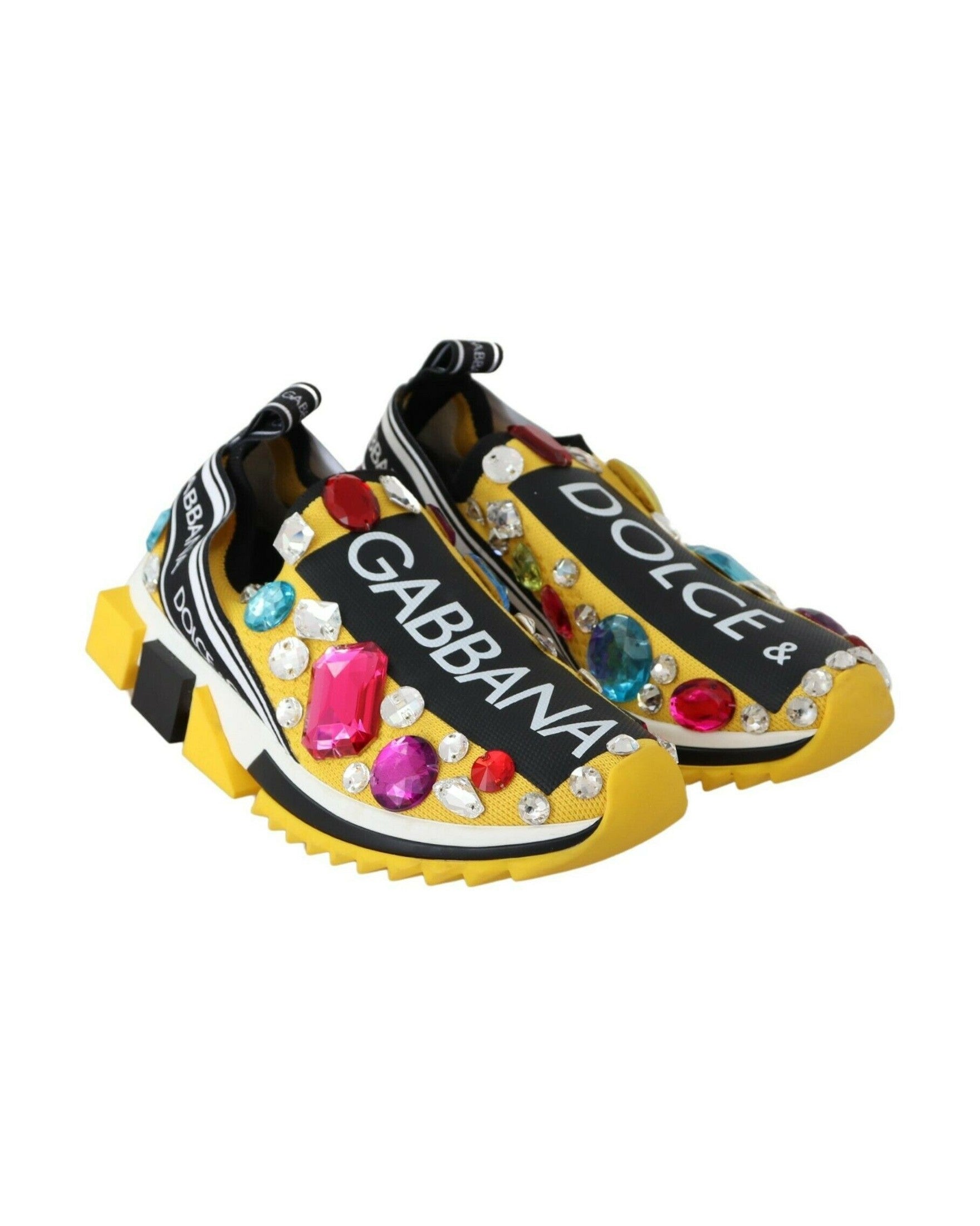 Dolce & Gabbana Yellow Crystals Sneakers Shoes Glam Steals