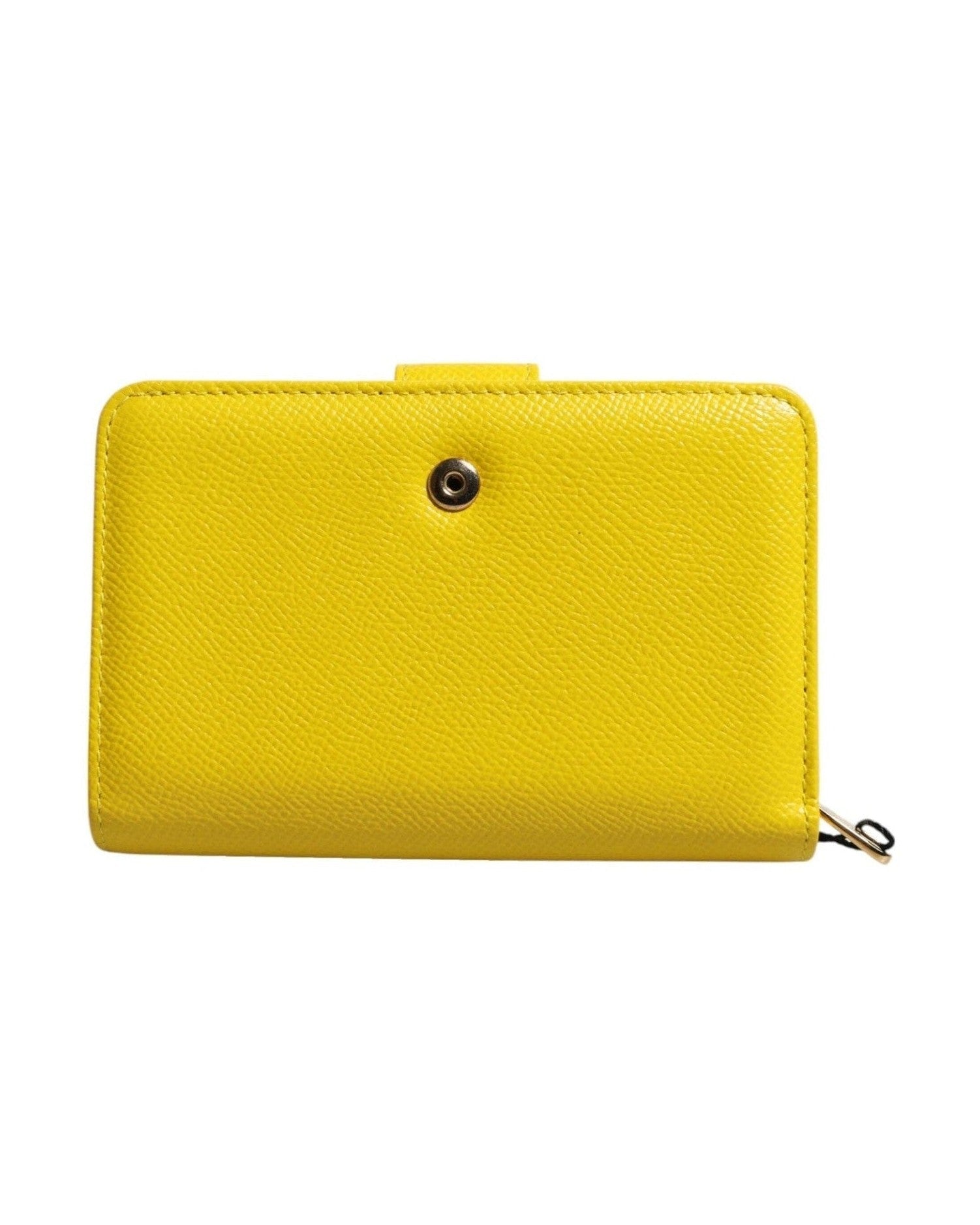 Dolce & Gabbana Yellow Leather Bifold Continental Clutch Wallet Wallets
