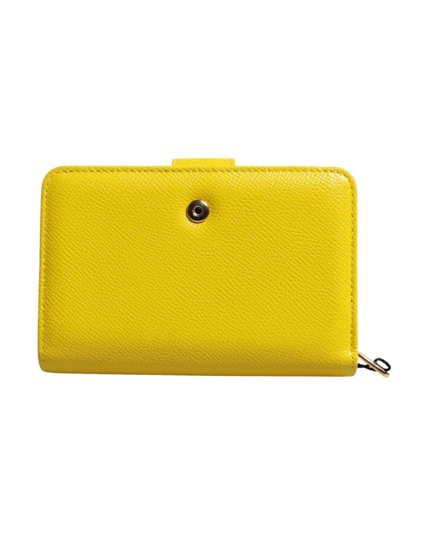 Dolce & Gabbana Yellow Leather Bifold Continental Clutch Wallet Glam Steals