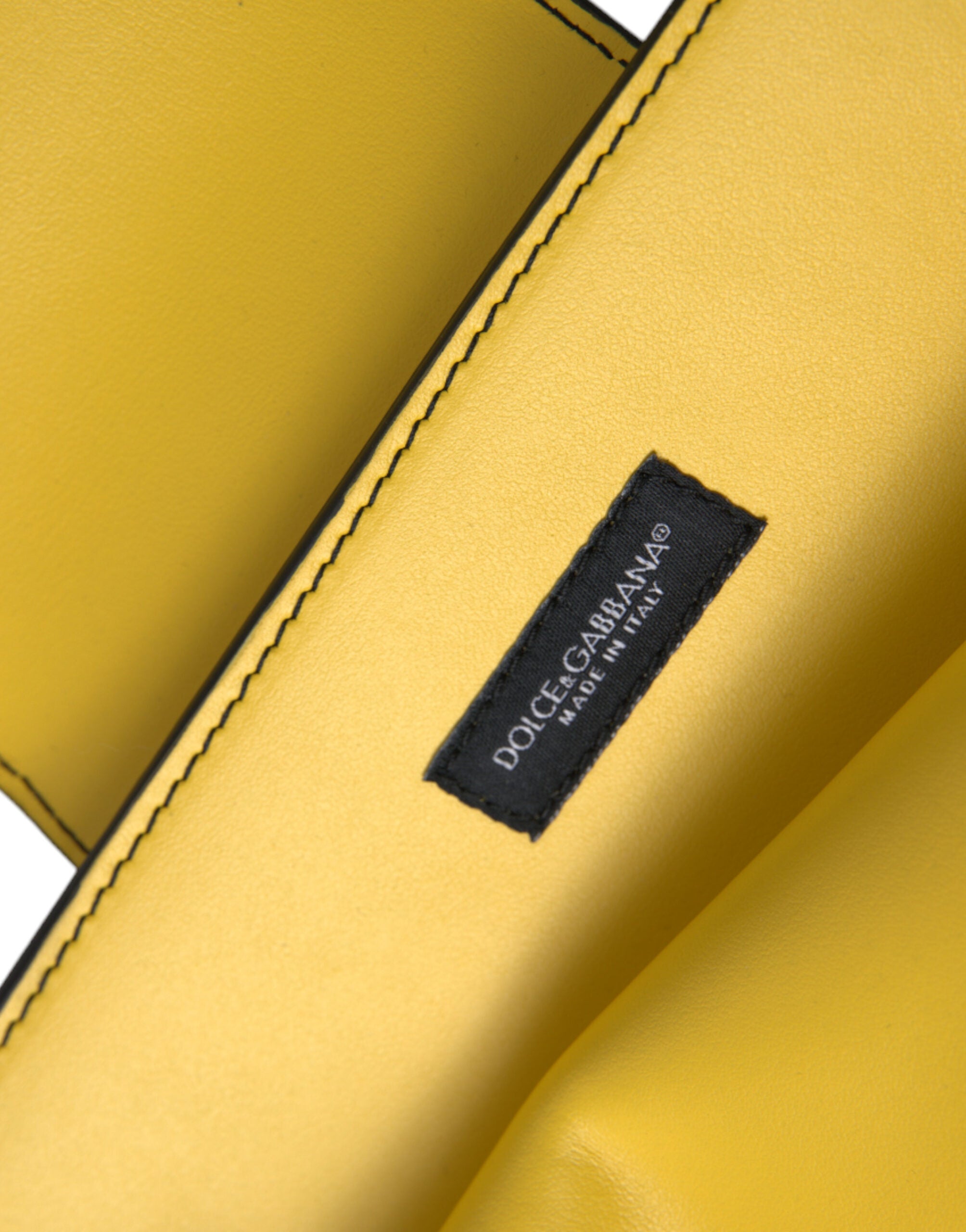 Dolce & Gabbana Yellow Leather Smooth Dg Logo Clutch Crossbody Case Bag Glam Steals