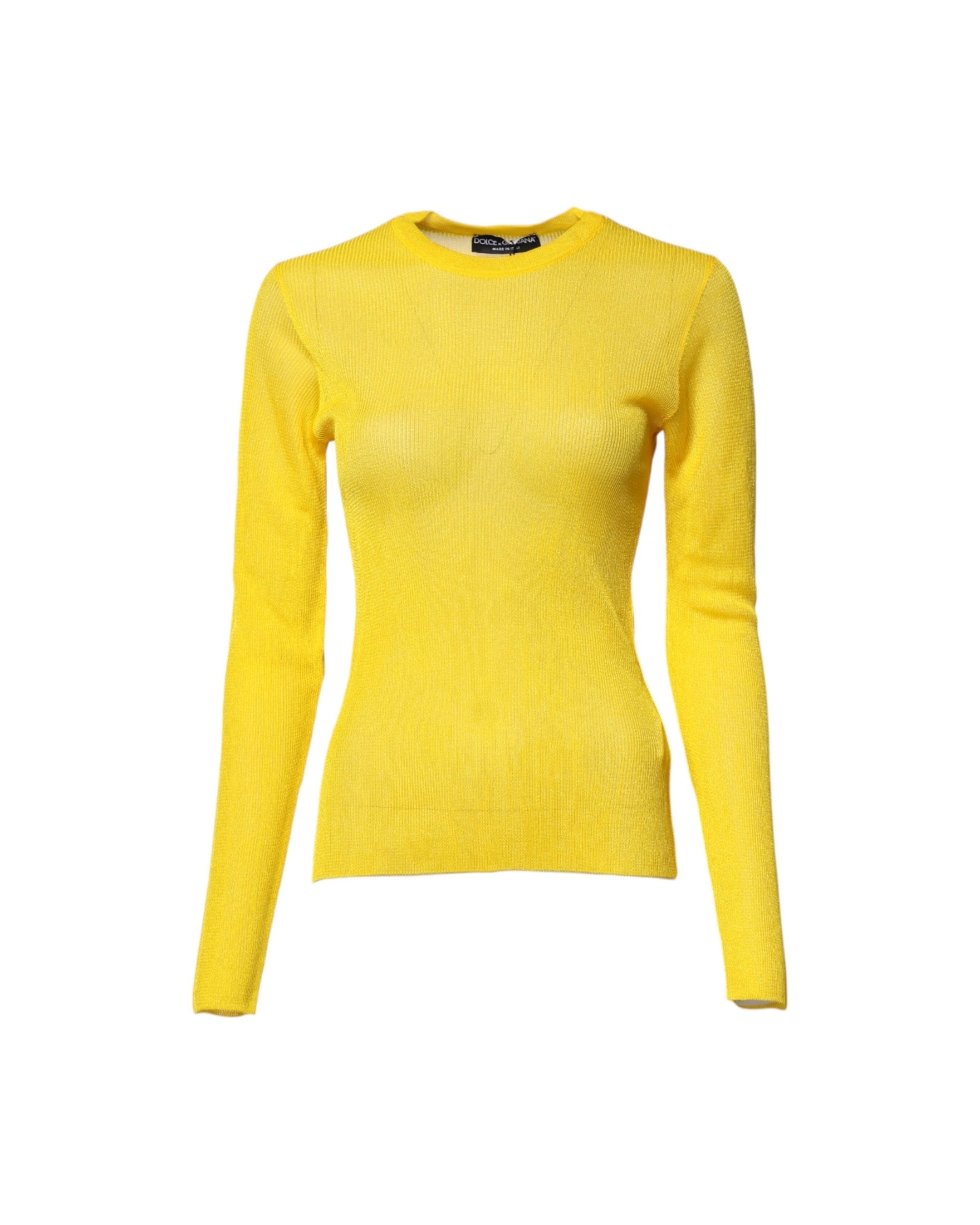Dolce & Gabbana Yellow Polyester Women Pullover Top Sweater Glam Steals