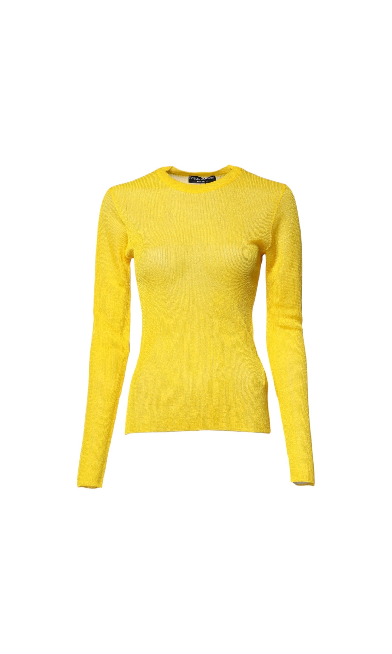 Dolce & Gabbana Yellow Polyester Women Pullover Top Sweater Glam Steals
