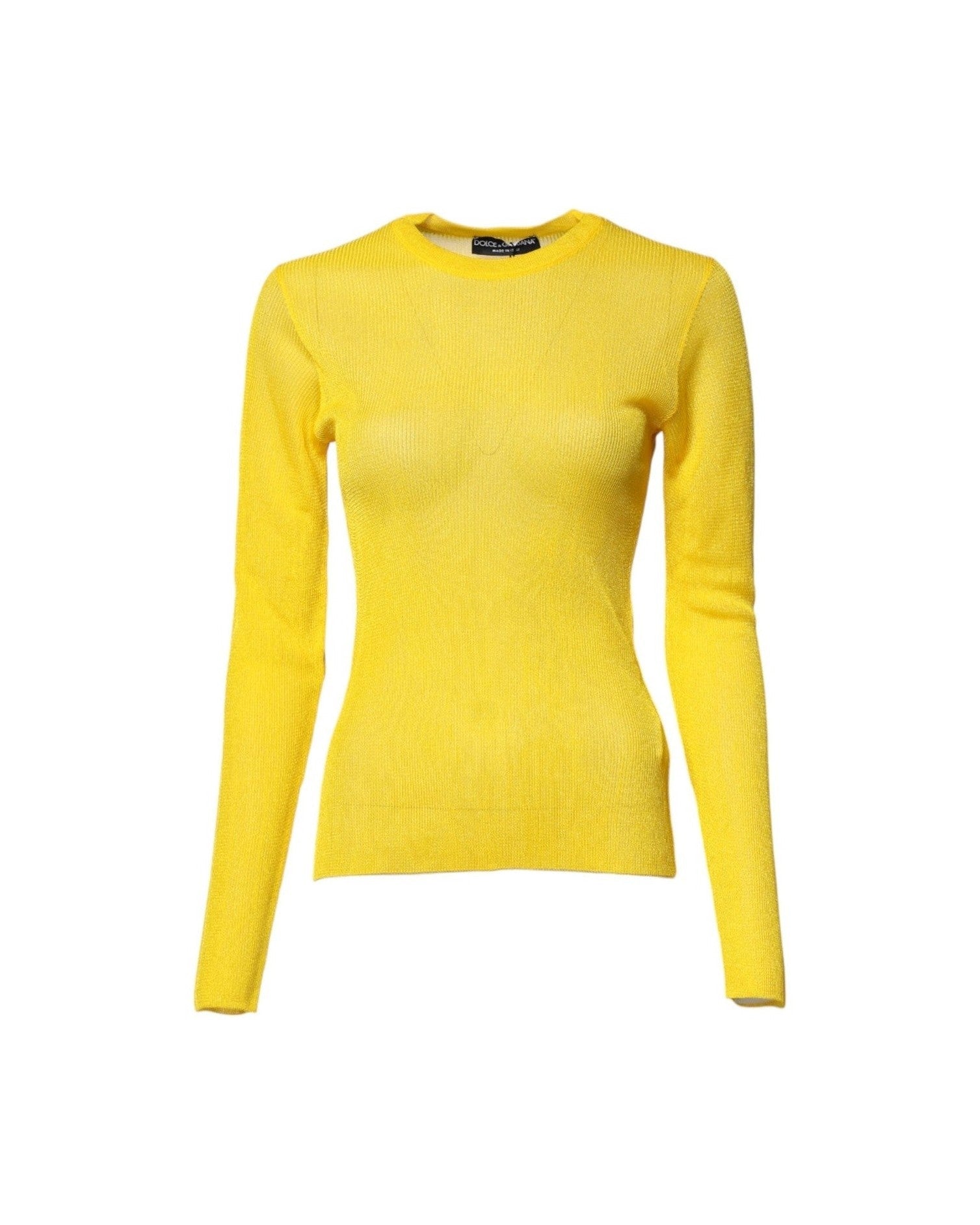 Dolce & Gabbana Yellow Polyester Women Pullover Top Sweater Glam Steals