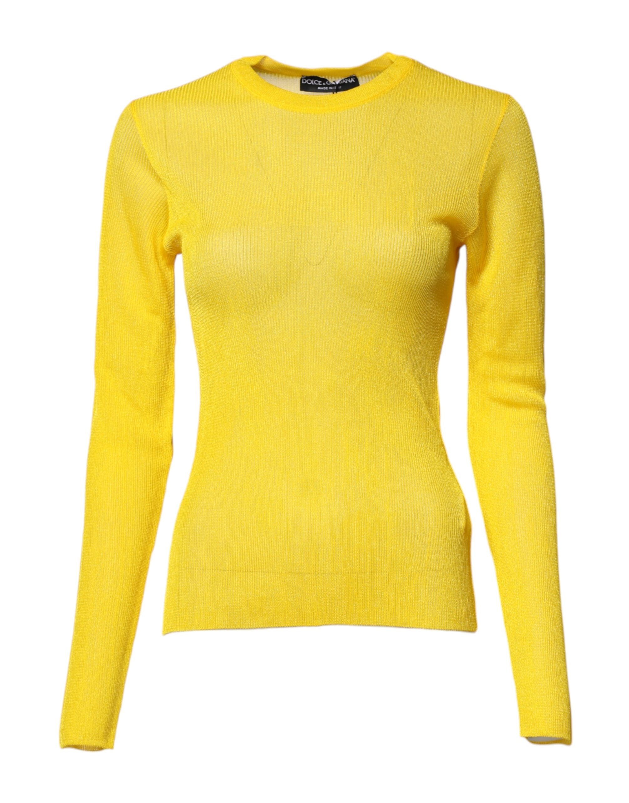 Dolce & Gabbana Yellow Polyester Women Pullover Top Sweater Glam Steals
