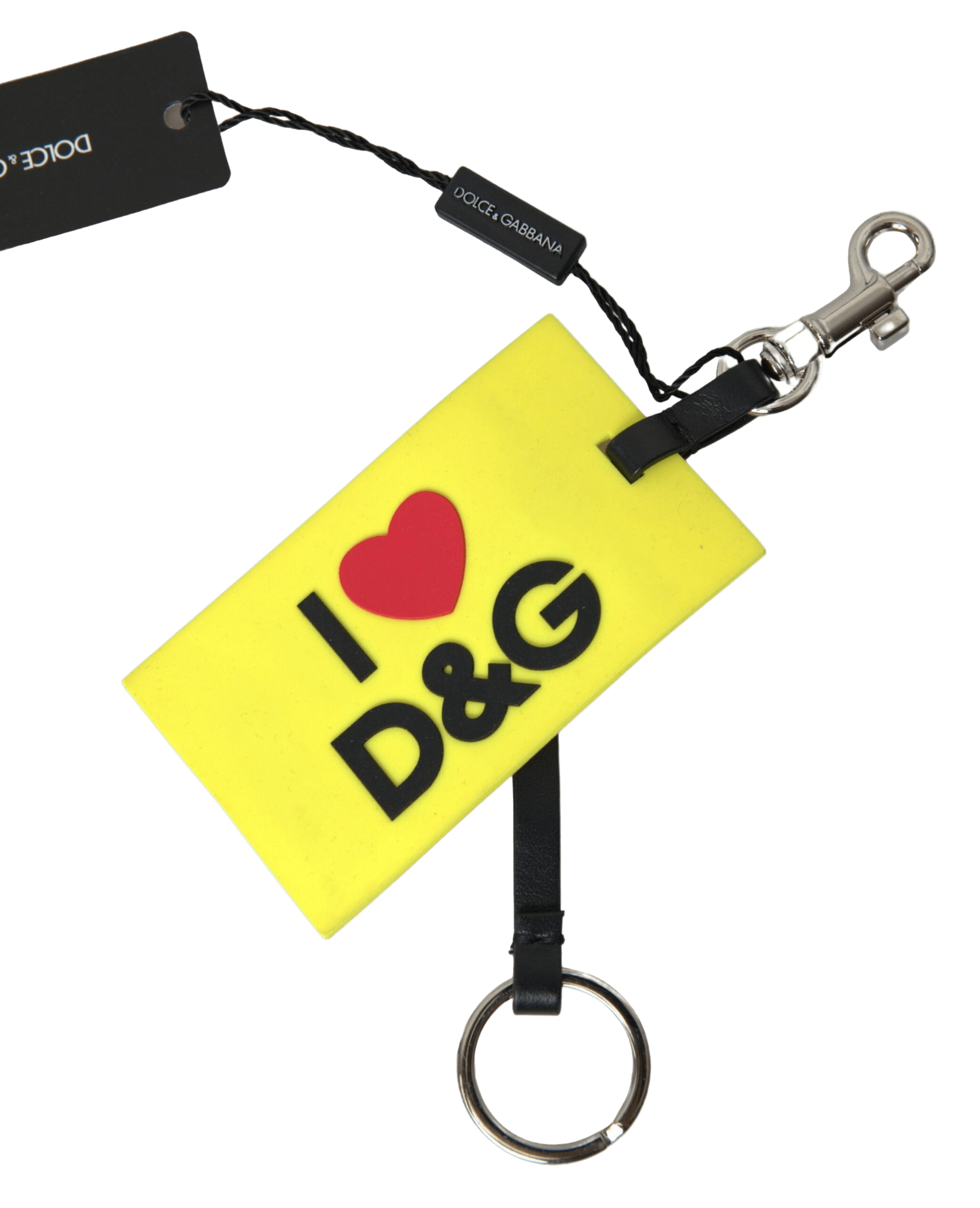 Dolce & Gabbana Yellow Silicone Dg Logo Gold Brass Keyring Keychain Glam Steals