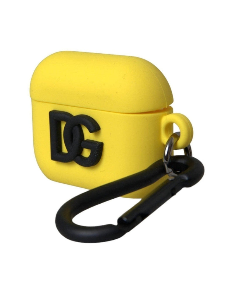 Dolce & Gabbana Silicone Logo Embossed Airpods Yellow Case Glam Steals