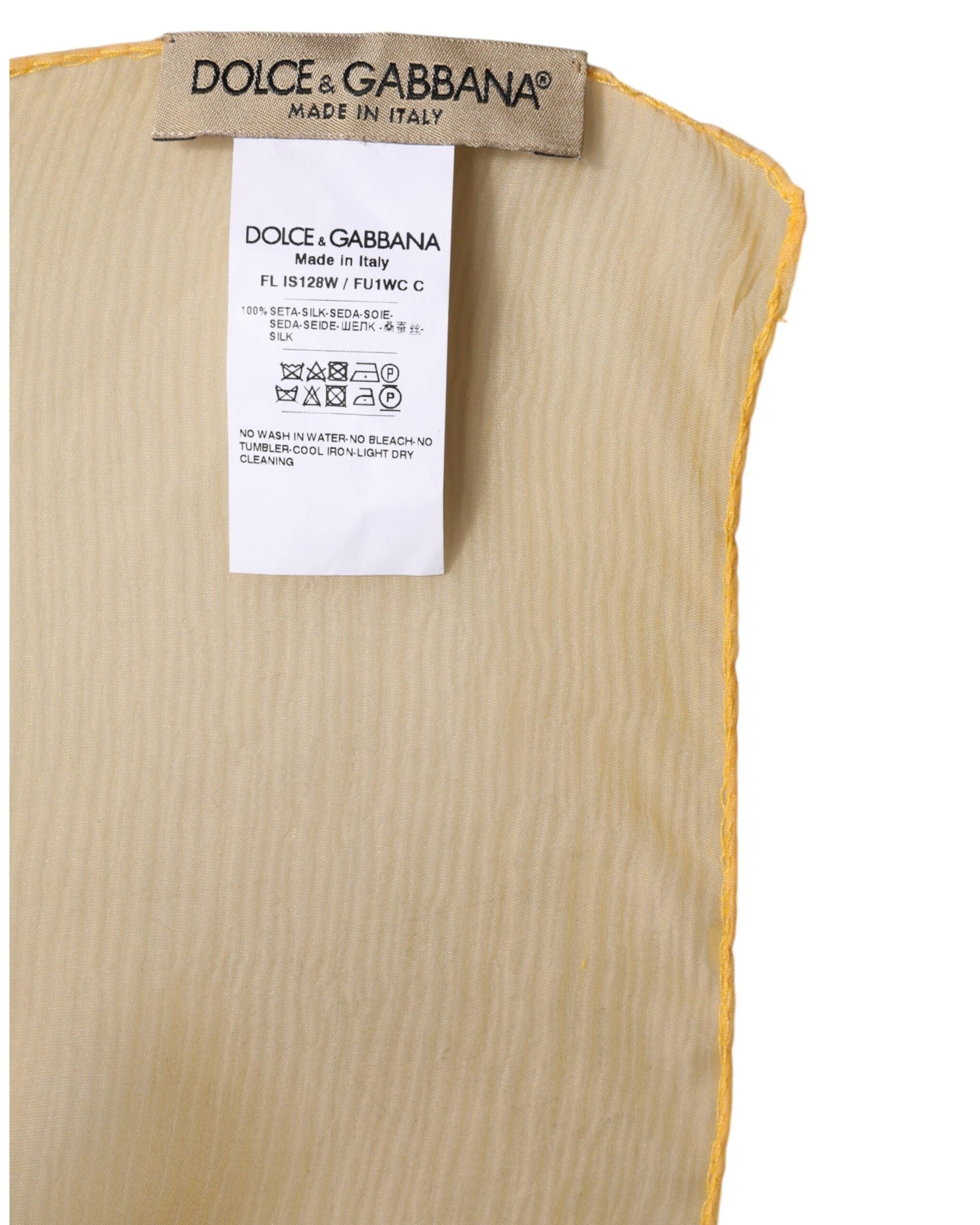 Dolce & Gabbana Yellow Silk Rectangle Wrap Shawl Scarf Glam Steals