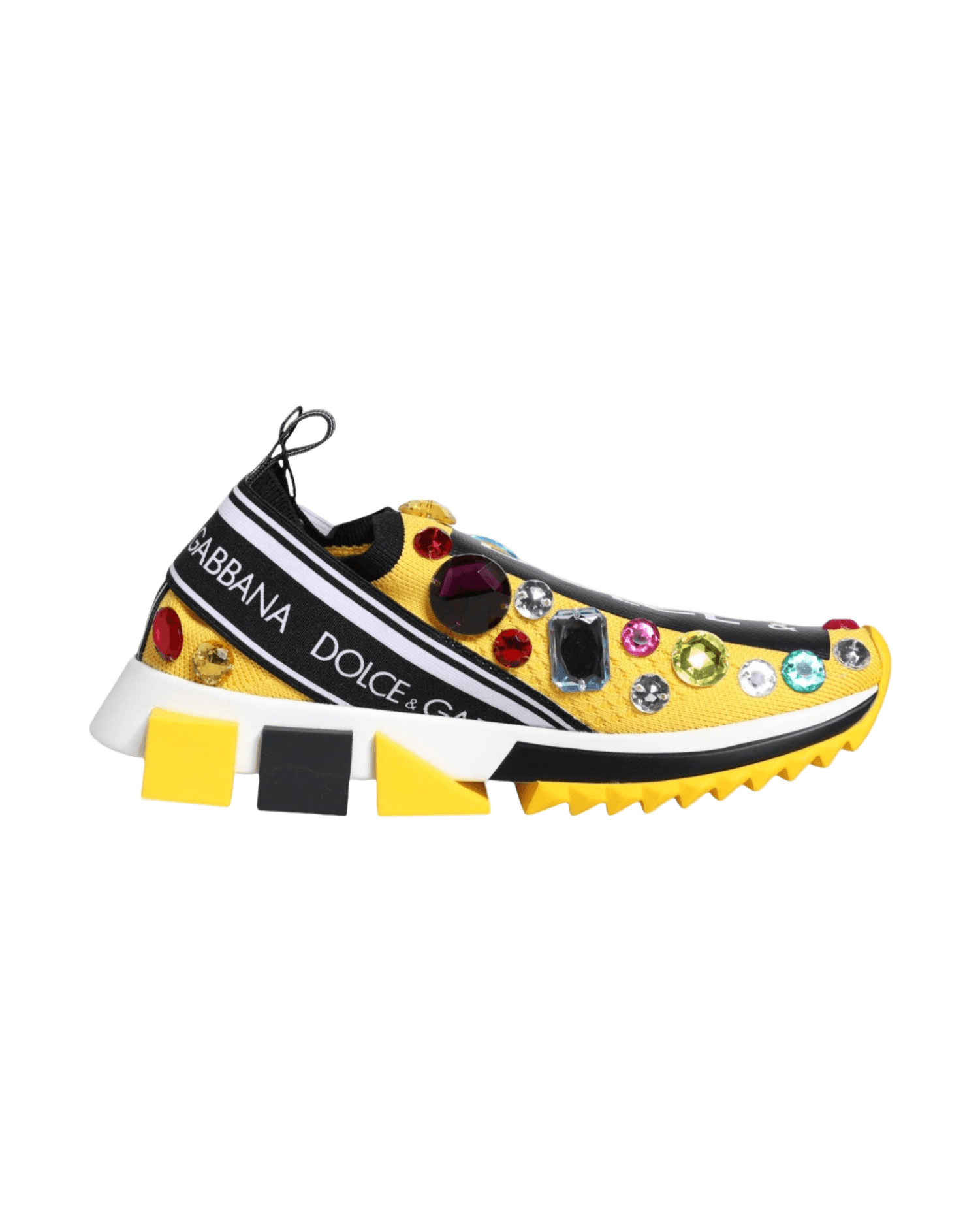 Dolce & Gabbana Yellow Sorrento Crystals Low Top Sneakers Shoes Glam Steals