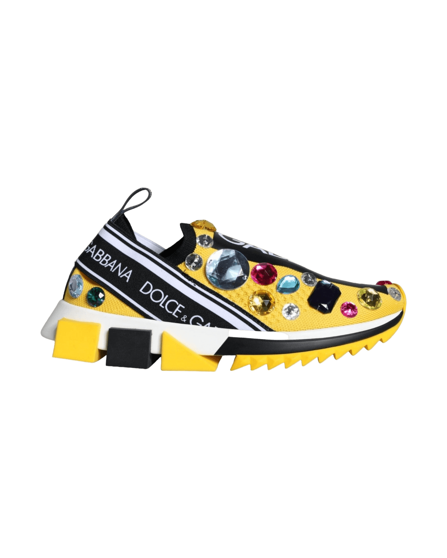 Dolce & Gabbana Yellow Sorrento Crystals Sneakers Womens Shoes Glam Steals