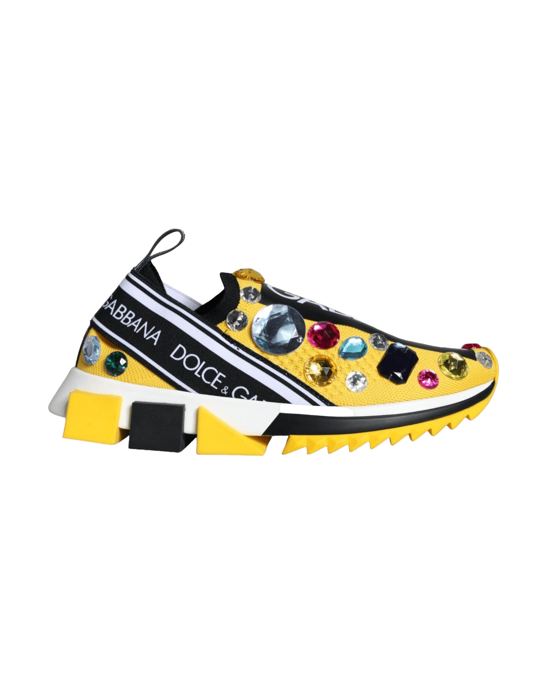 Dolce & Gabbana Yellow Sorrento Crystals Sneakers Womens Shoes Glam Steals