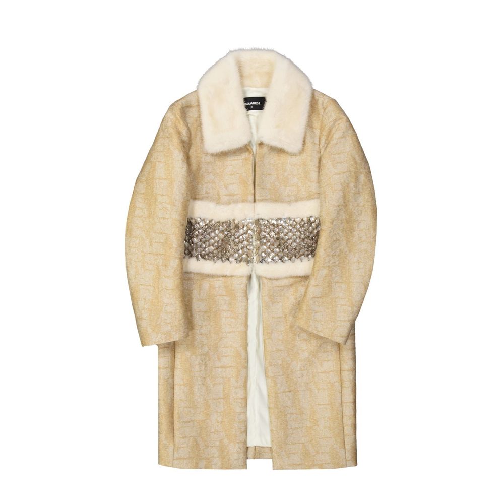 Dsquared² Beige Polyamide Coat Glam Steals