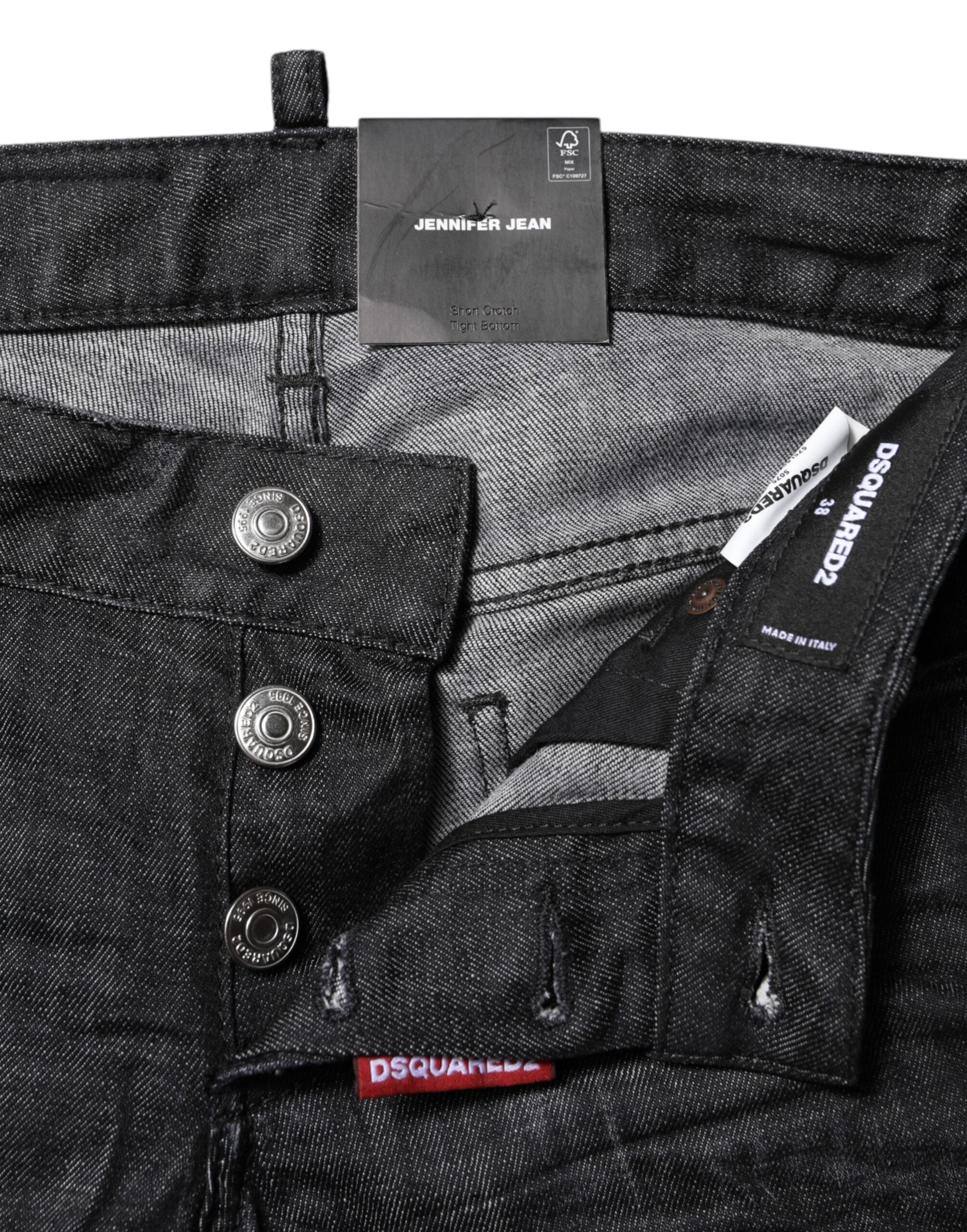 Dsquared² Black Cotton Low Waist Skinny Denim Jeans Glam Steals