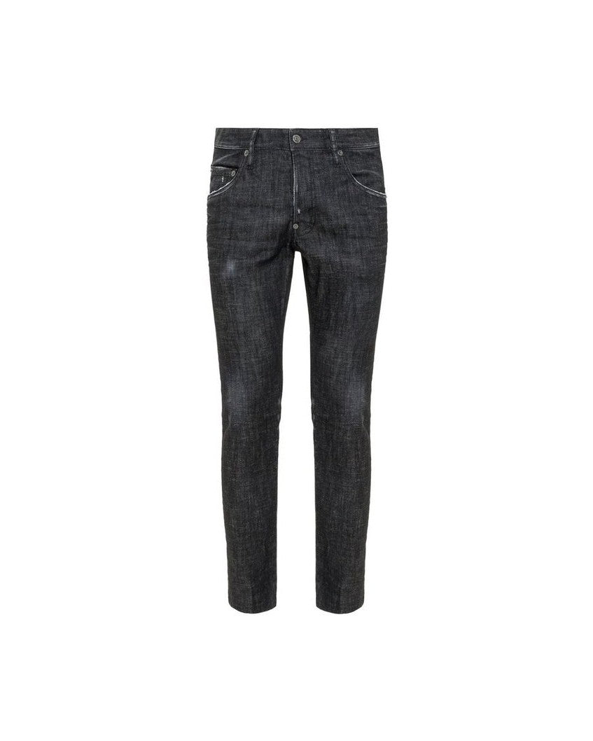 Dsquared² Black Cotton Slim Fit Jeans Glam Steals
